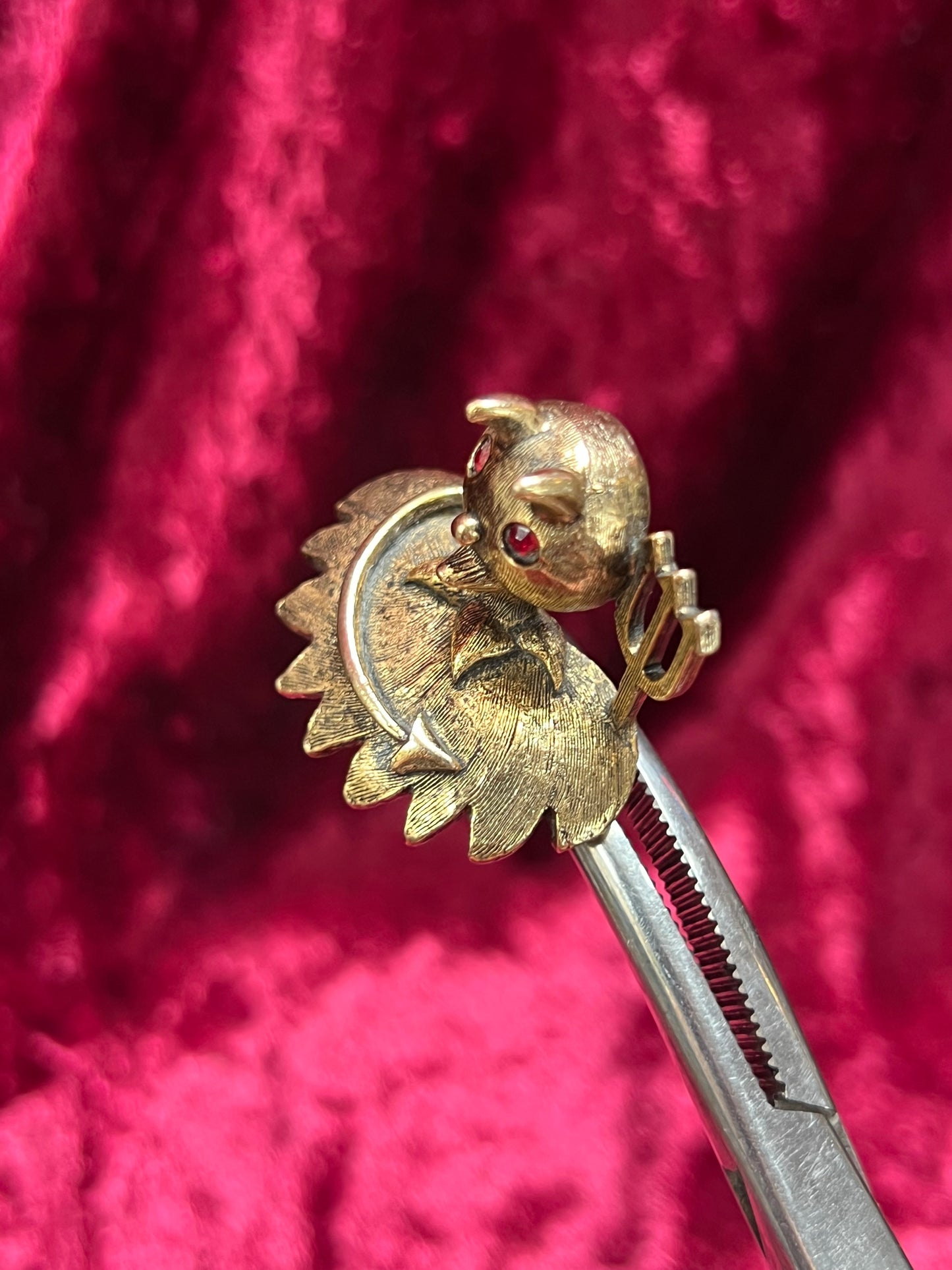 Vintage Jewelry - Rare Costume Jewelry Brooch - The Devil On Your Shoulder - Tortolani