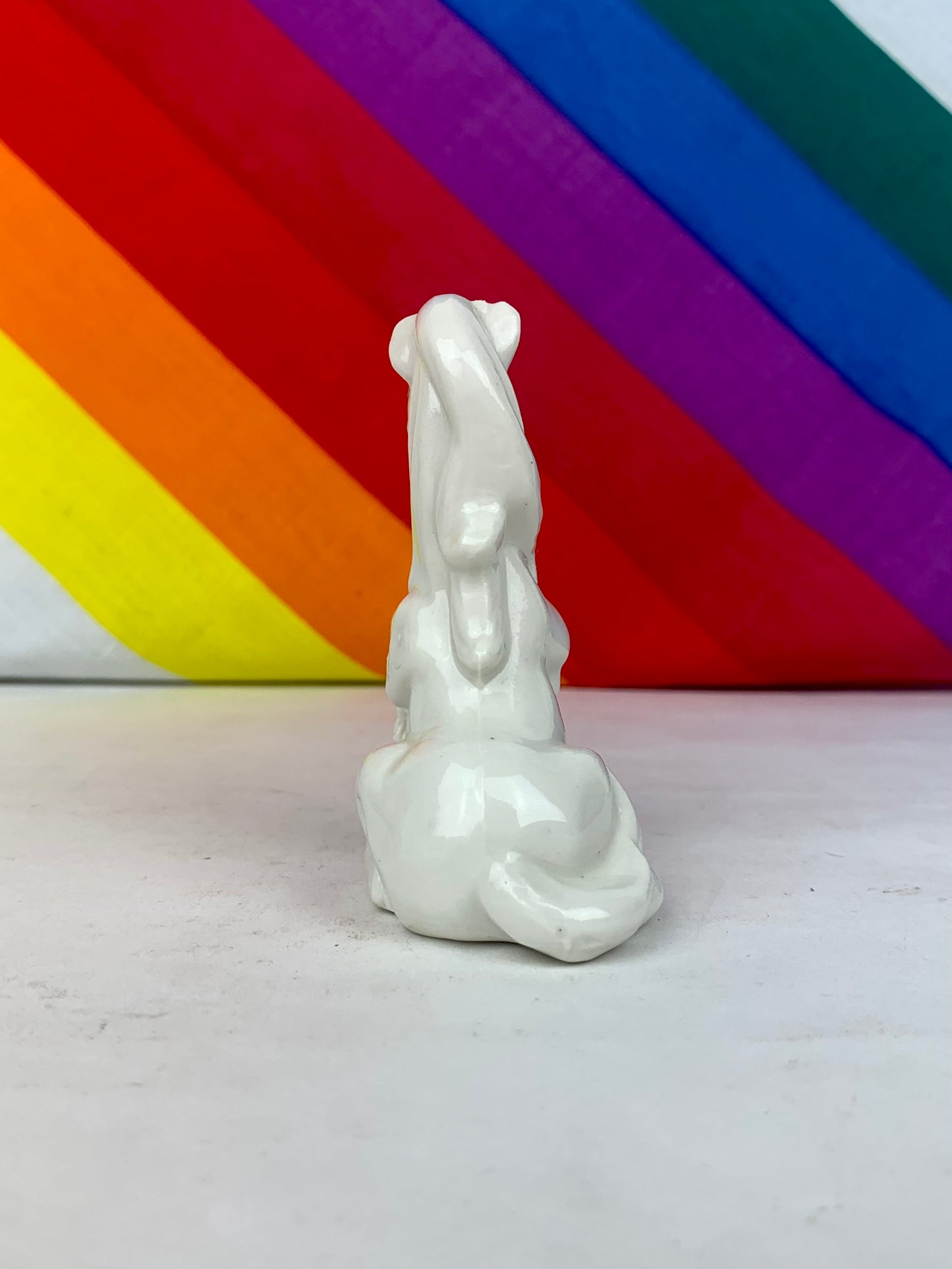 Vintage 1980's Ceramic Unicorn Figurine Trio - Made In Taiwan