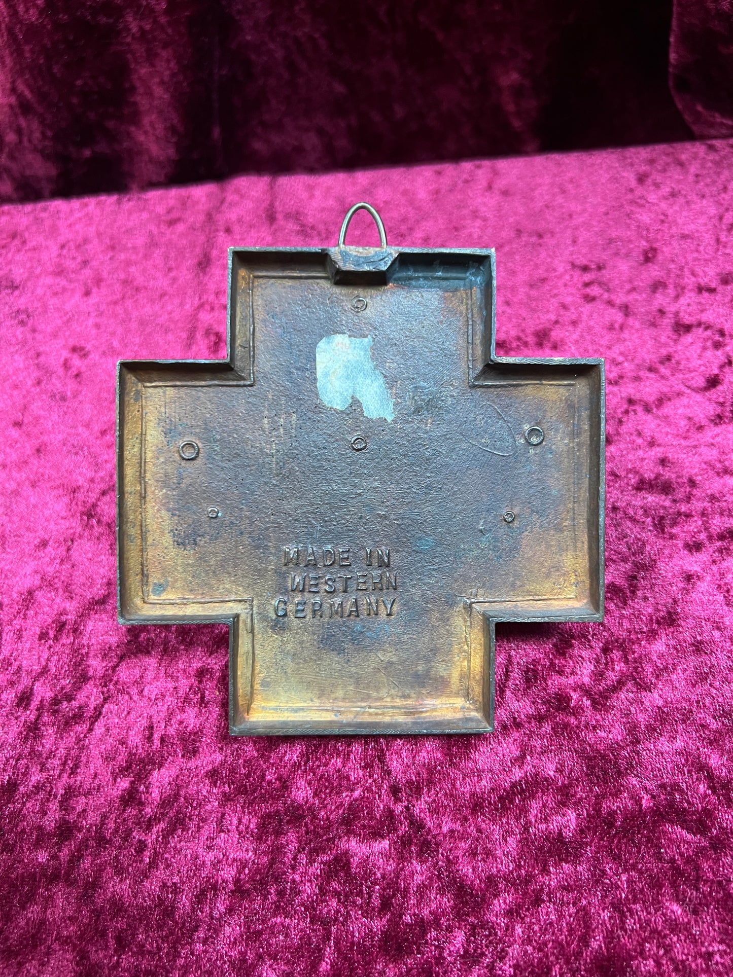 Vintage Religio - Metal Holy Water Font - Crown Of Thorns - West Germany