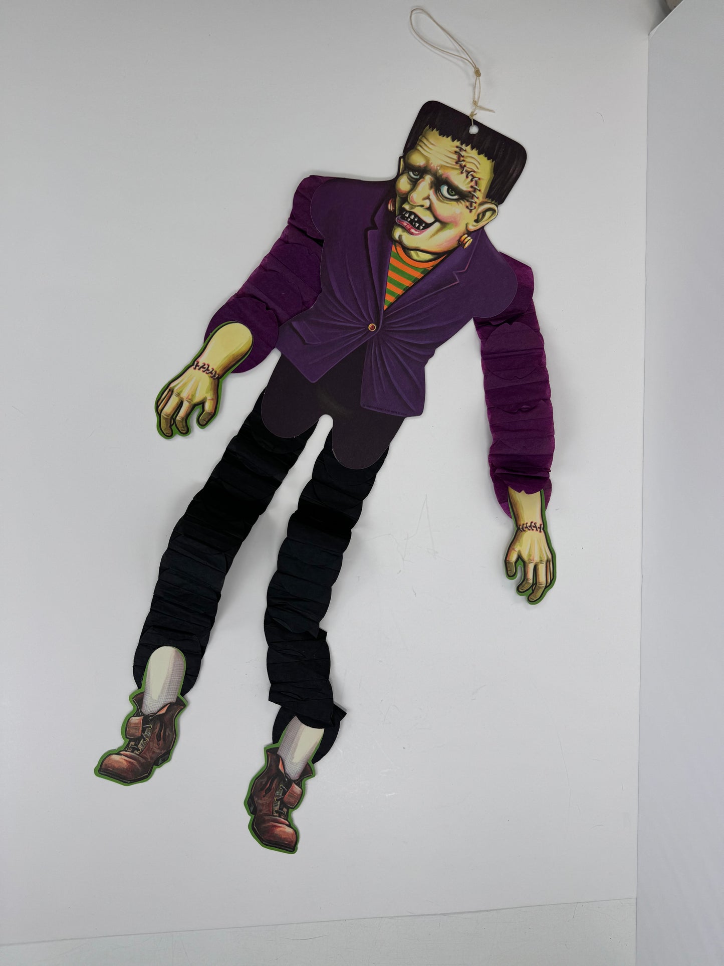Vintage Halloween Decoration - Beistle 1990s Action Dancer Crepe Paper Die Cut - Frankenstein