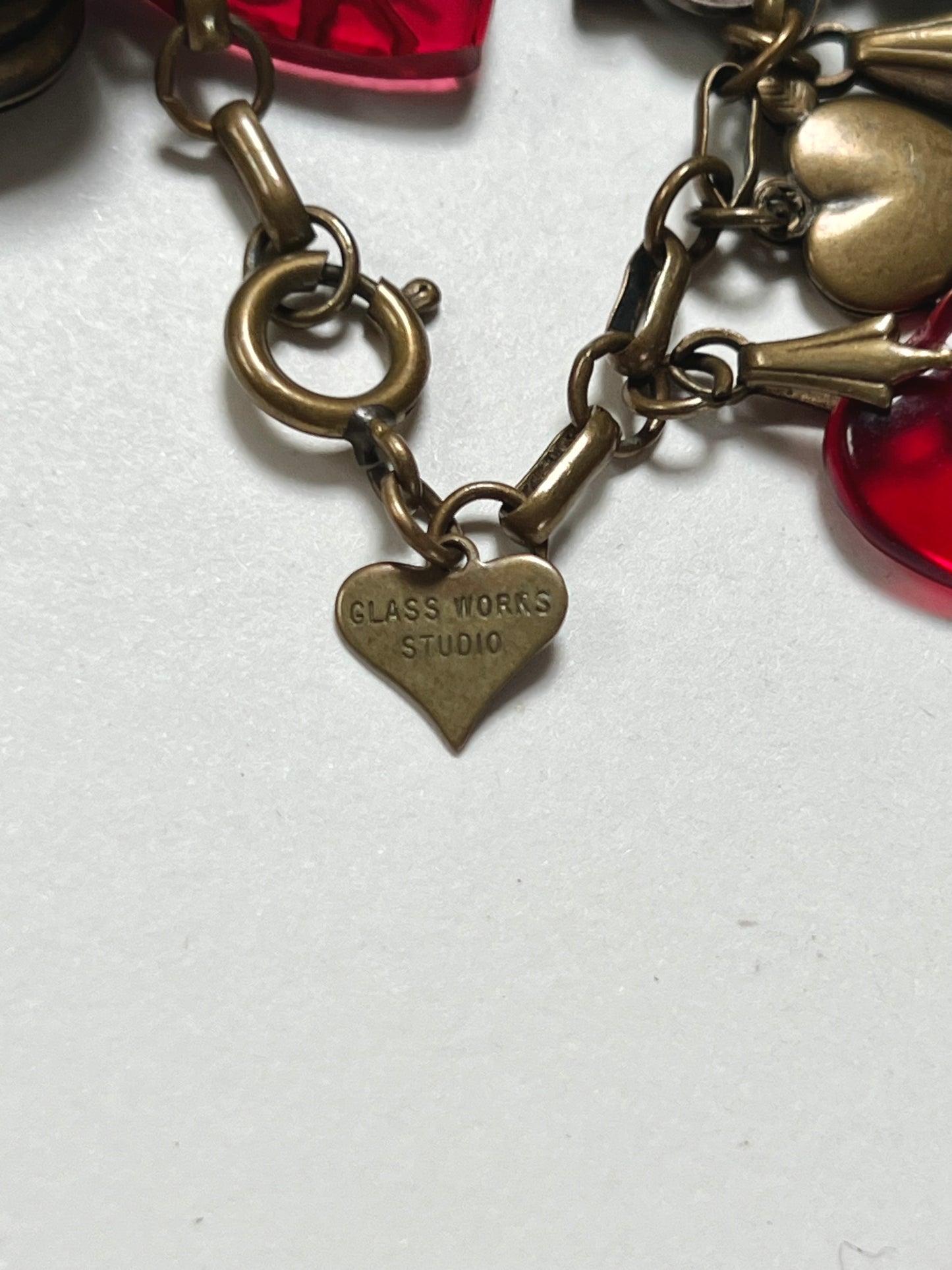 Vintage Jewelry - Charm Bracelet - Hearts - Glass Works Studio