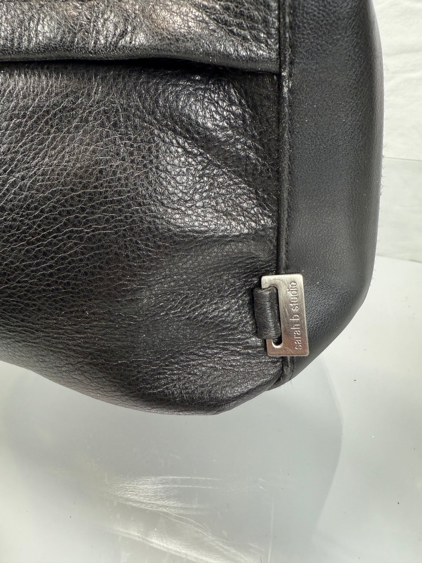Vintage Purse - Black Leather Sharon B. Studio Cross Body Bag