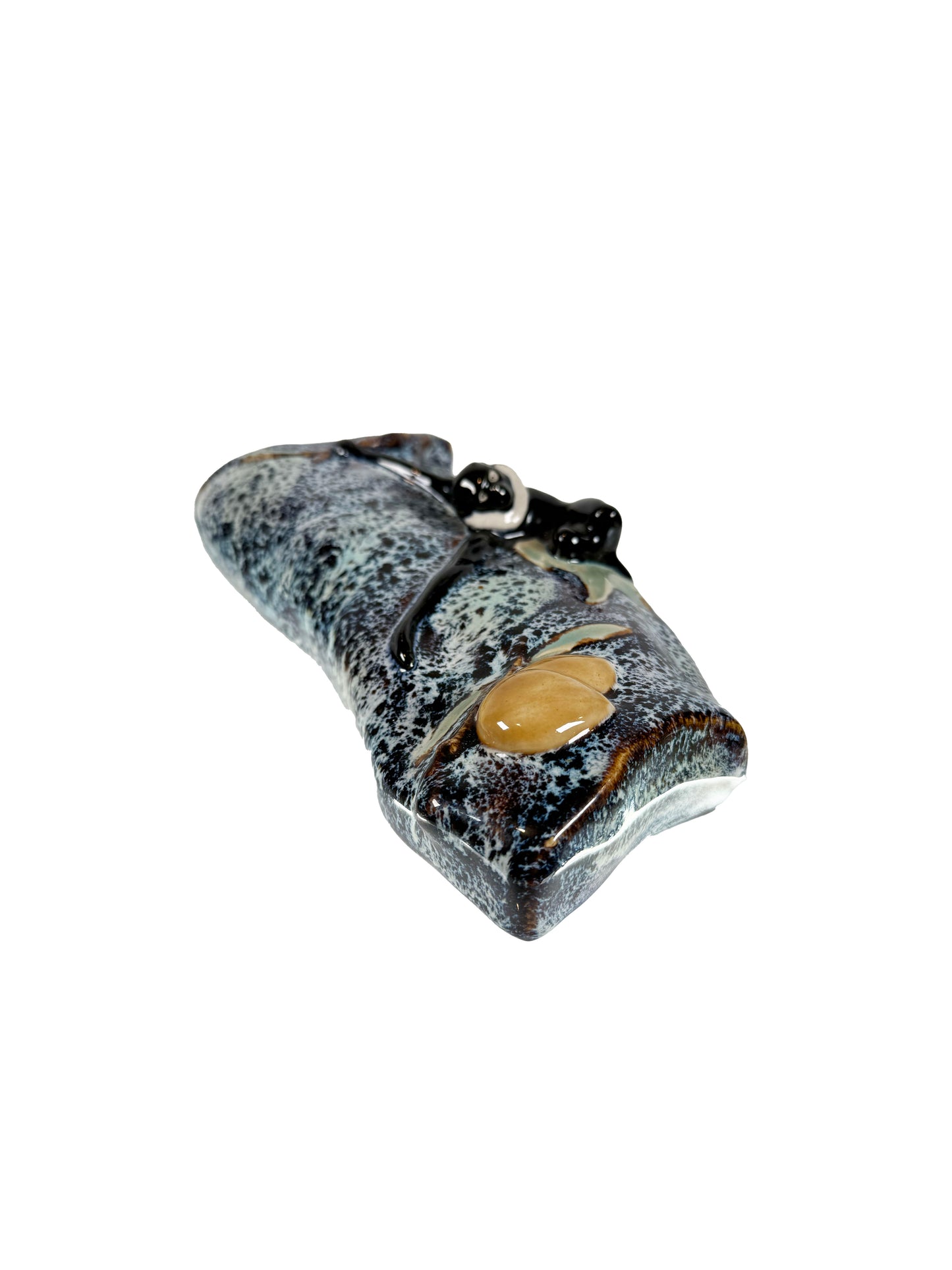 Vintage Pottery - Spider Monkey & Peaches - Wall Pocket - Mid Century