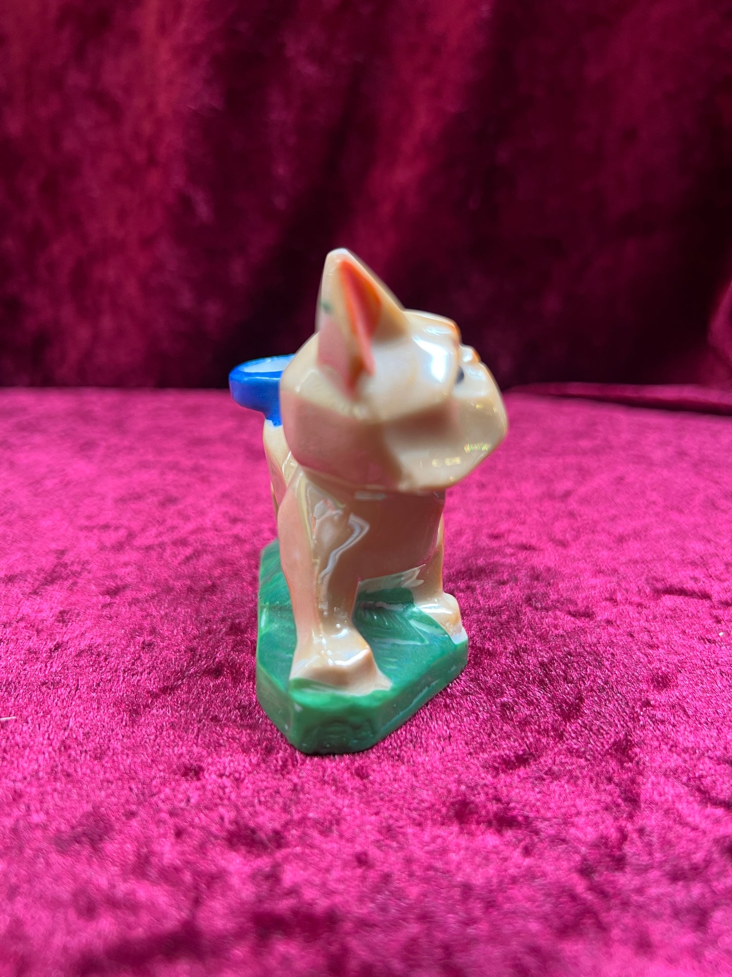 Vintage Home Decor - Porcelain Lustreware Ashtray - Cubist French Bulldog - Klimax - Made In Japan