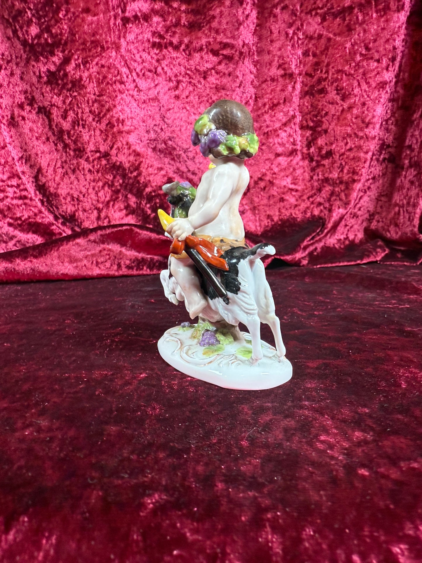 Vintage Porcelain Figure - Felix Zeh - Bacchus on Goat