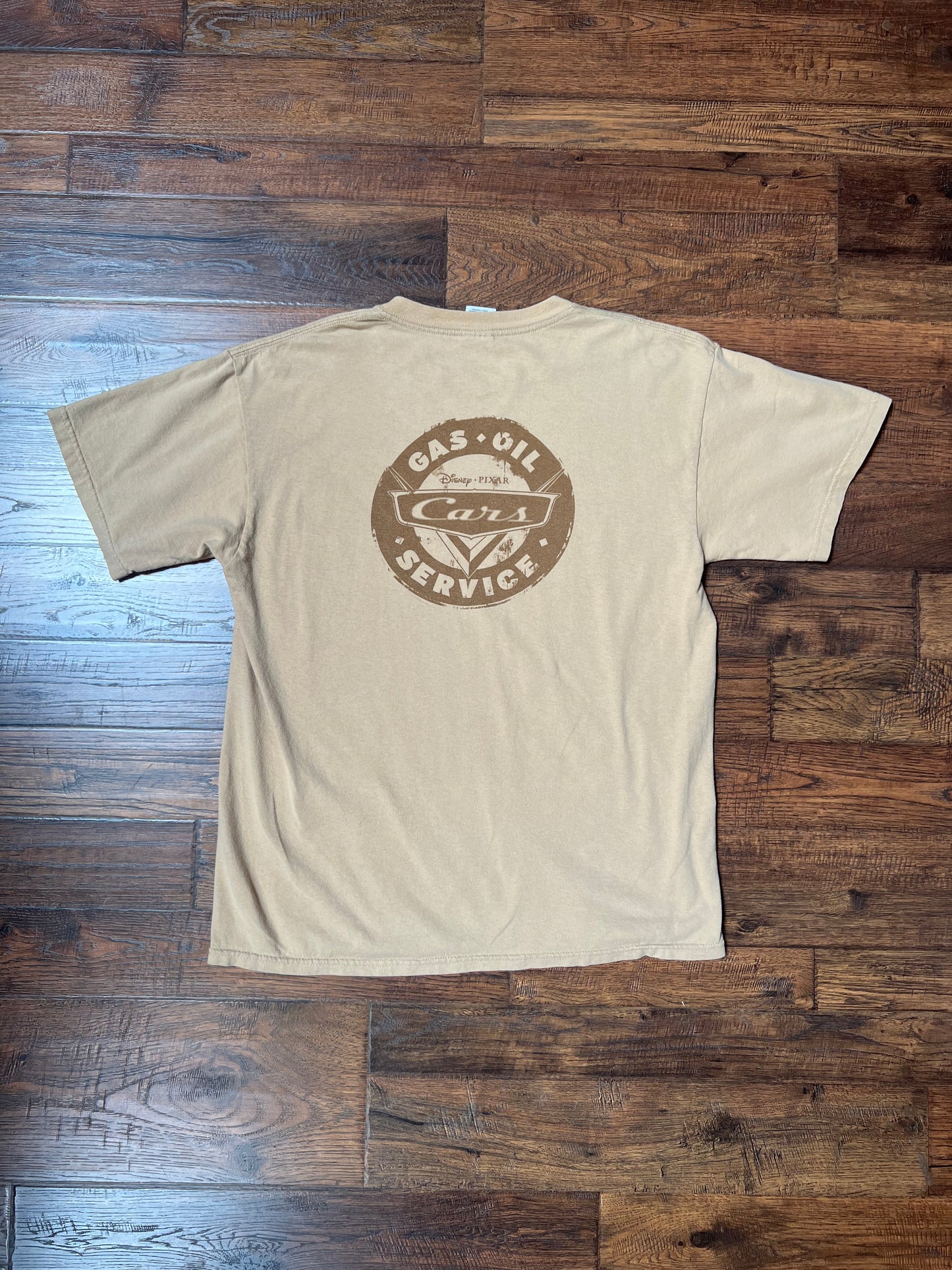 Vintage Clothing - Crew T-Shirt - Cars - Disney Pixar - Tan - Large - Gildan