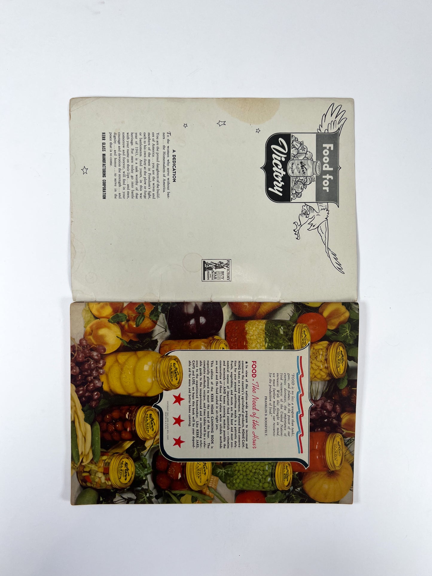 Vintage Ephemera - Kerr Home Canning Book - National Nutrition Edition - 1943
