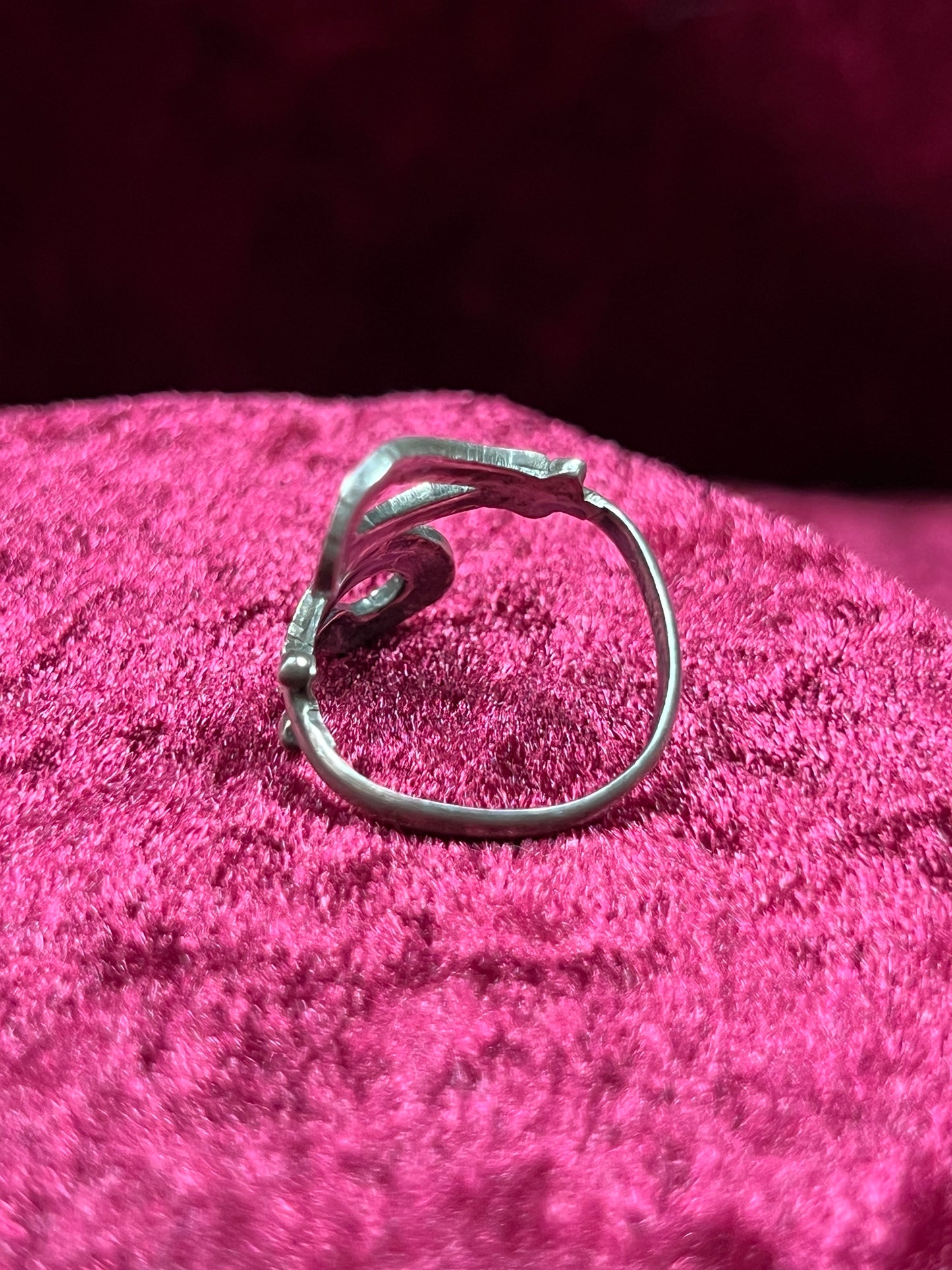Vintage Jewelry - Bypass Ring - 925 Silver - Inlaid Abalone Shell - 7 - Mexico