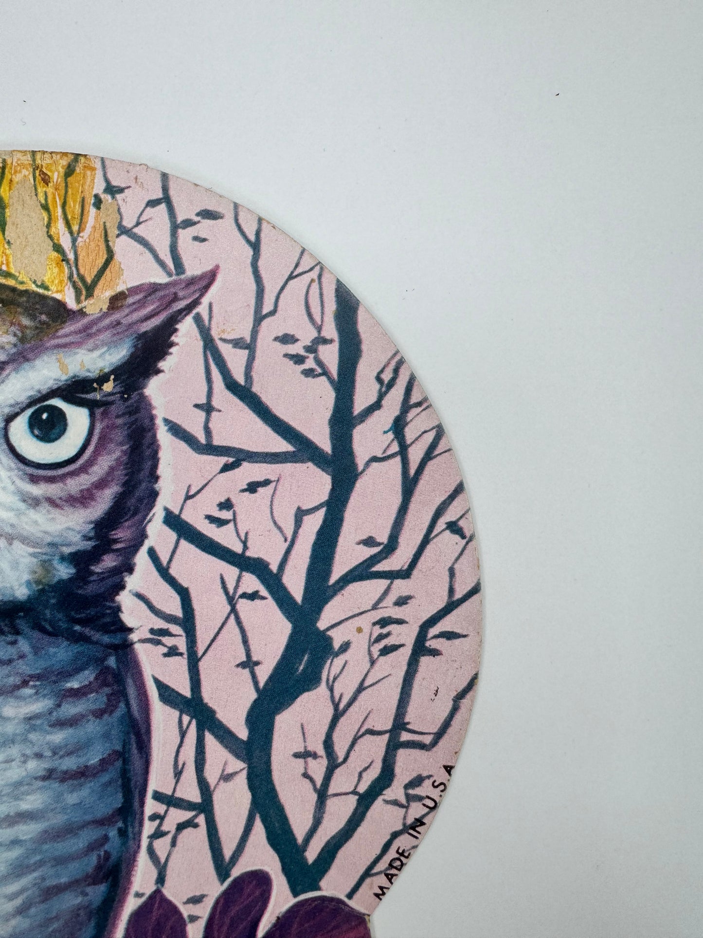 Vintage Halloween Die-Cut | Owl on Branch | 1980s Decoration - Made in USA