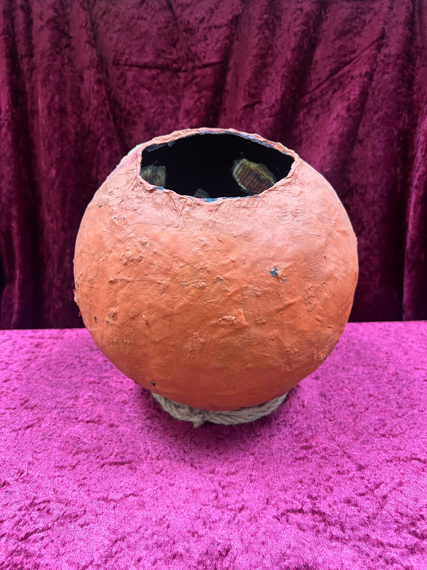 Vintage Inspired Handmade Paper Mache Lantern - Toothy Jack-O-Lantern - Large