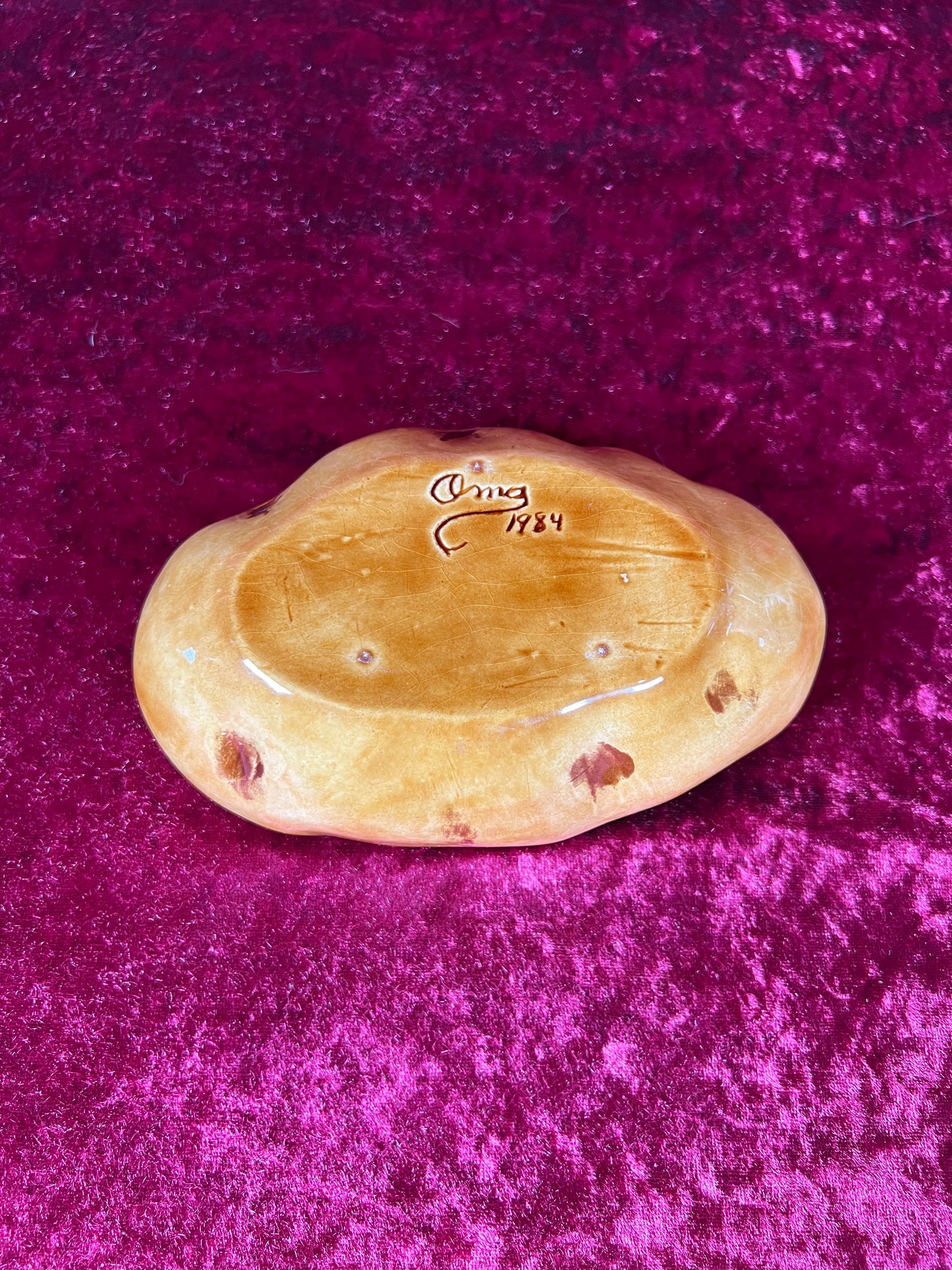 Vintage Kitchen - Ceramic Lidded Sour Cream Boat - Potato - 1984