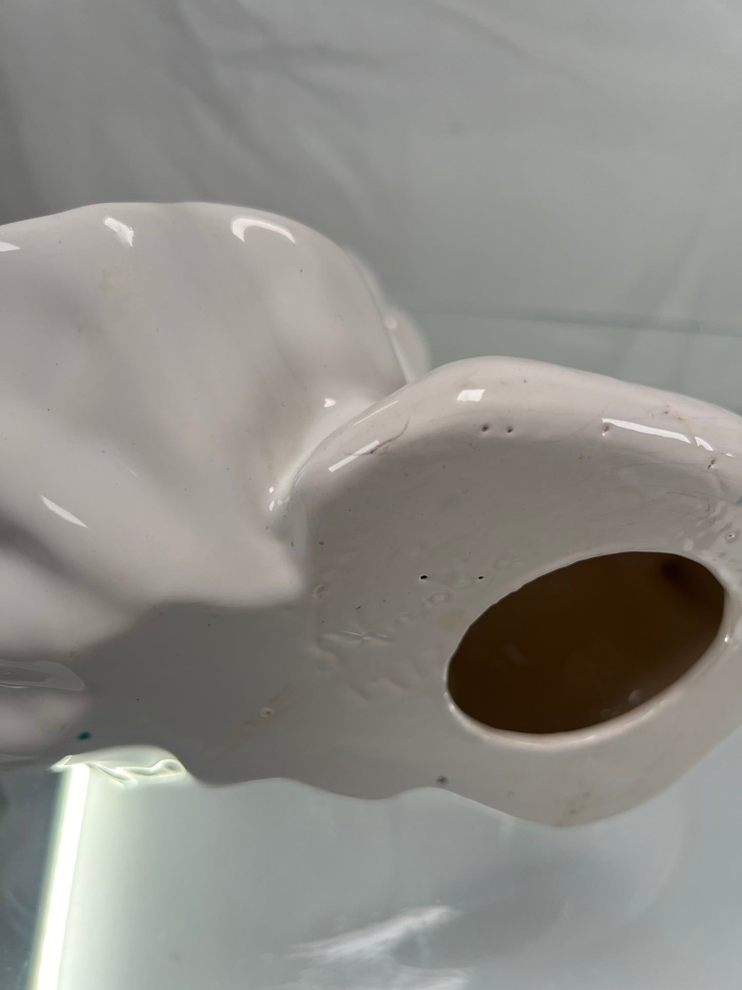 Vintage Trinket Dish - Nude Mermaid Holding a Shell - White - 1977