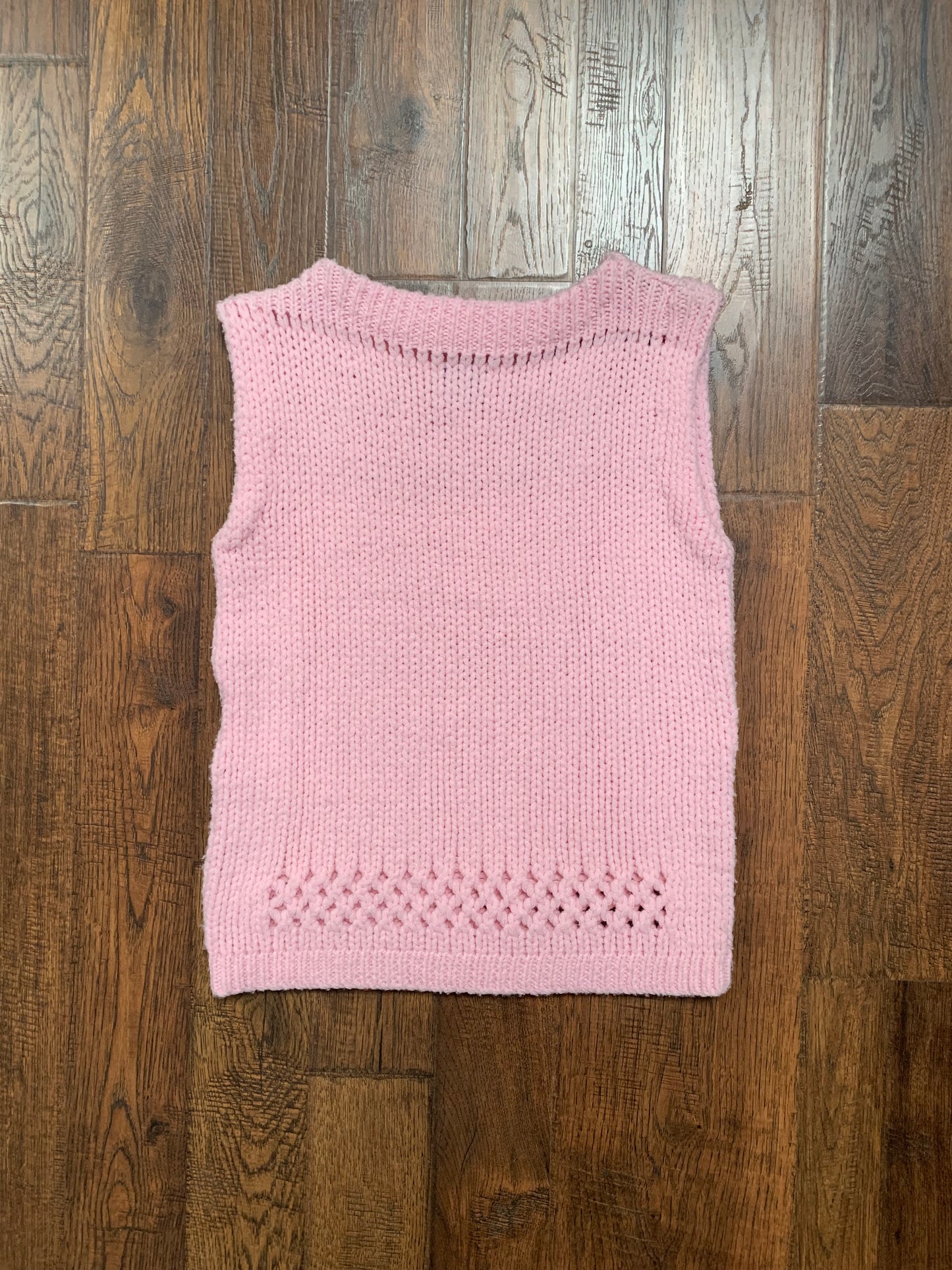 Vintage Clothing - Knit Pullover Sweater Vest - Baby Pink - Rosanna - Made In U.S.A. - Small