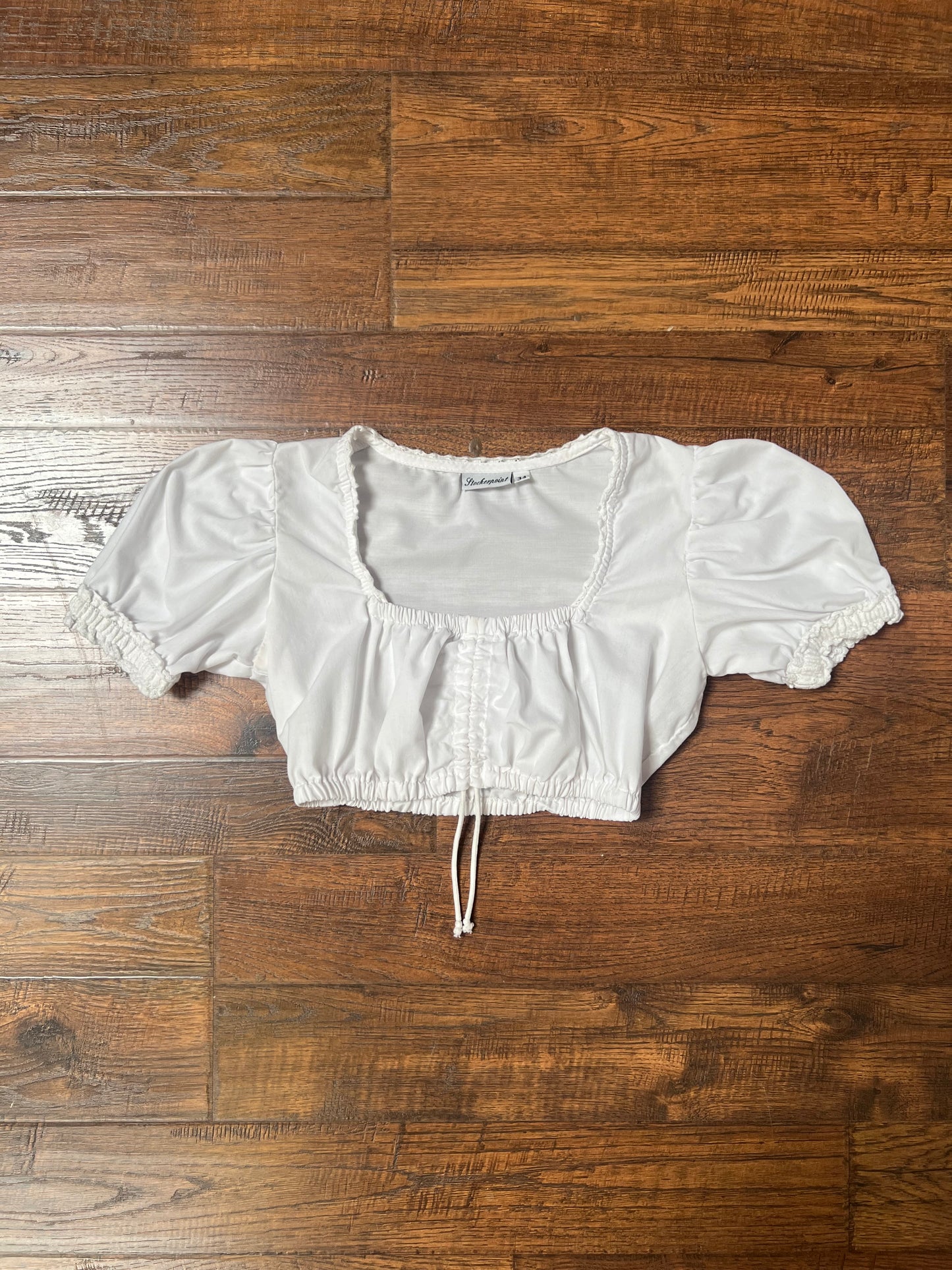 Vintage Clothing - Drindl Blouse with Puff Sleeves - White - X-Small - Stockerpoint