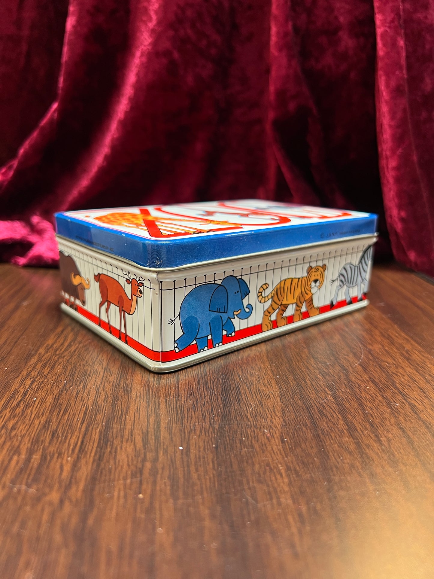 Vintage Kitchen - Storage Tin - ZOO Animals - JSNY - Made In Hong Kong