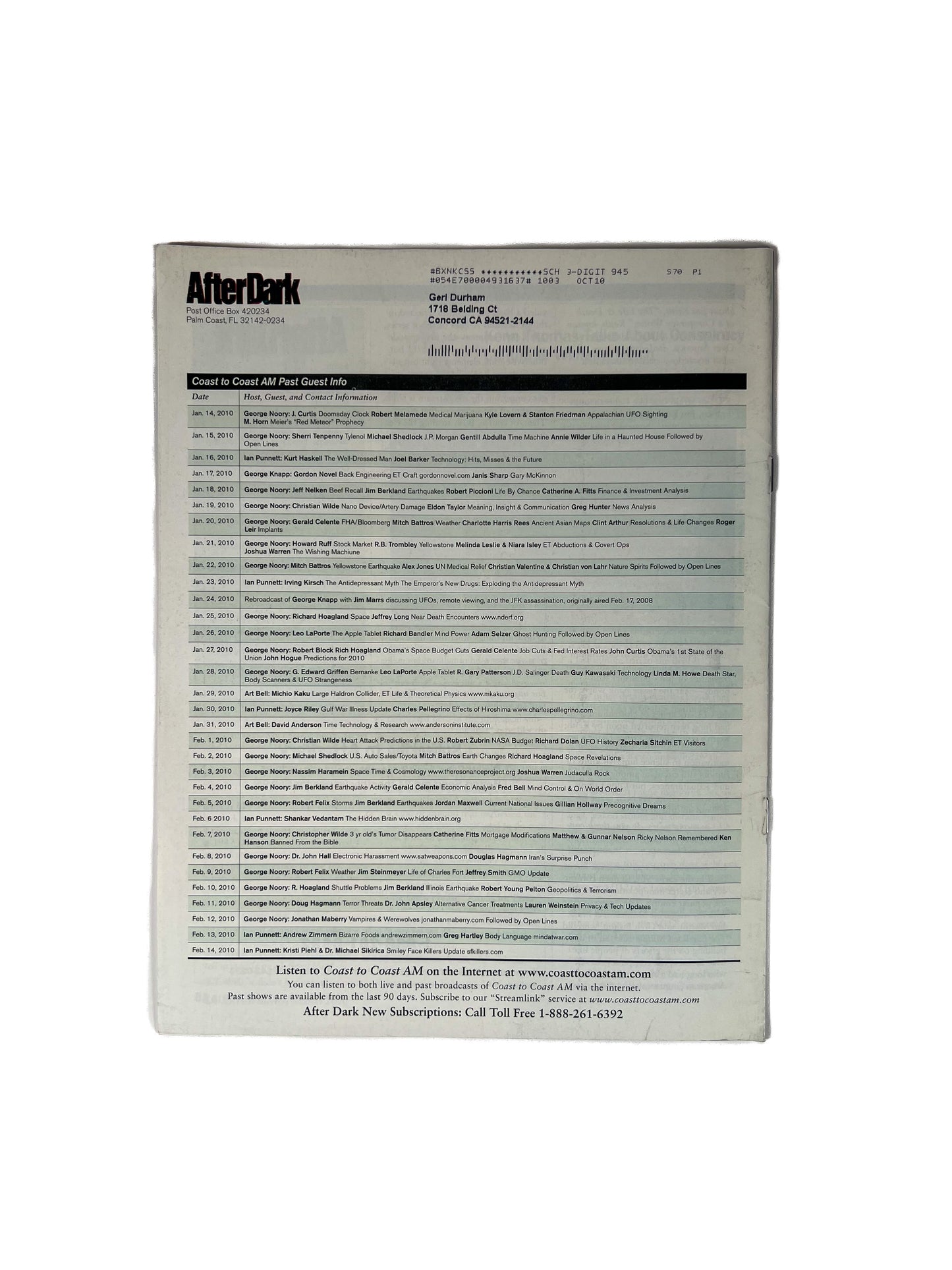 Ephemera - After Dark Coast to Coast AM Magazine - Harnessing the Body's Special Powers - March 2010