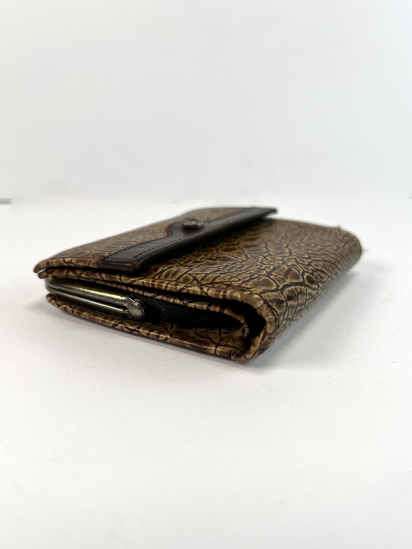 Vintage Wallet - Embossed Leather Bifold - Brown Cowhide - Rolfs