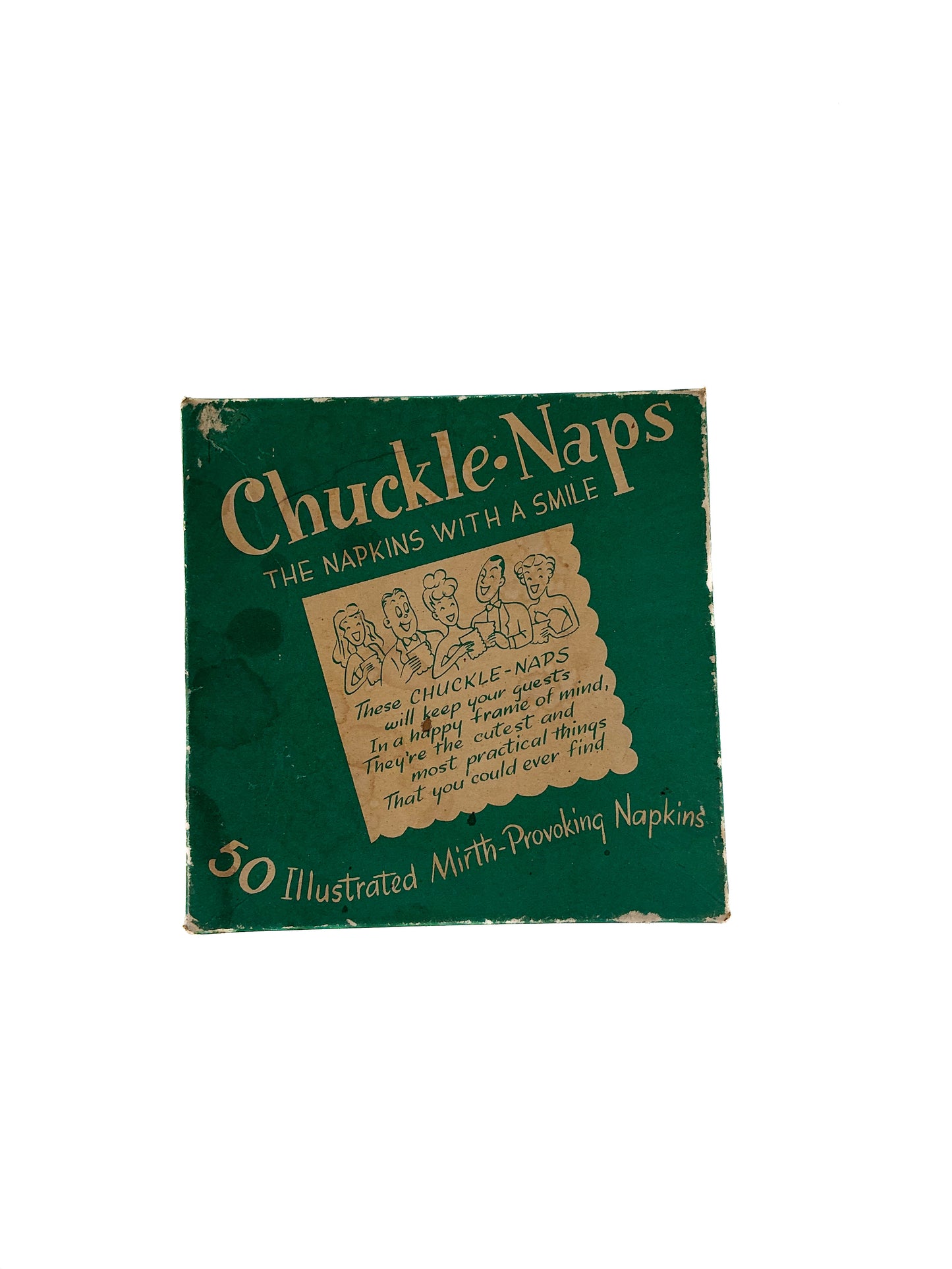 Vintage Cocktail Napkins - Chuckle Naps - Illustrated Limericks Gags Verses - 1950s