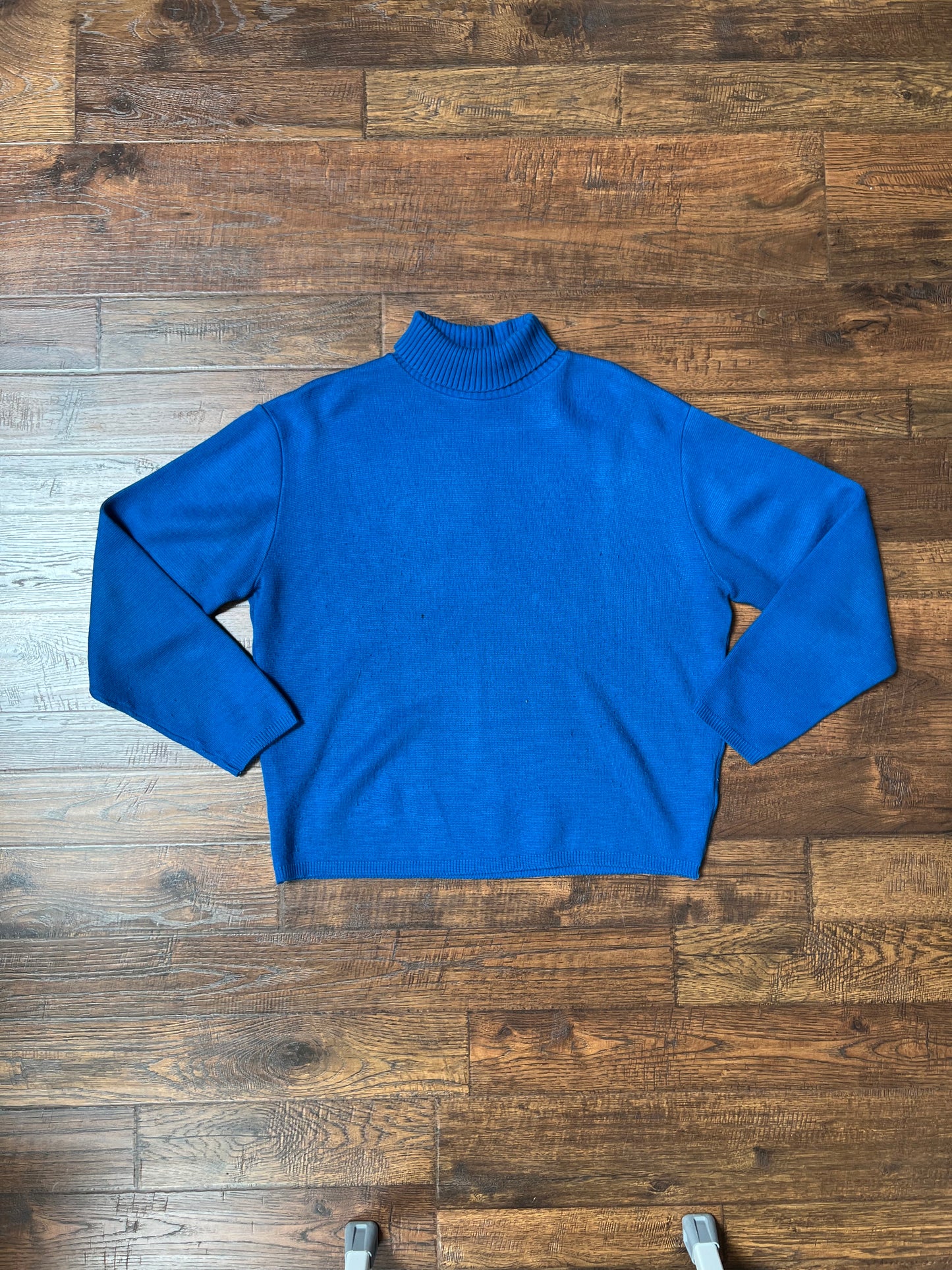 Vintage Clothing - Turtleneck Knit Sweater - Cobalt Blue - Puritan Double Knit - Large