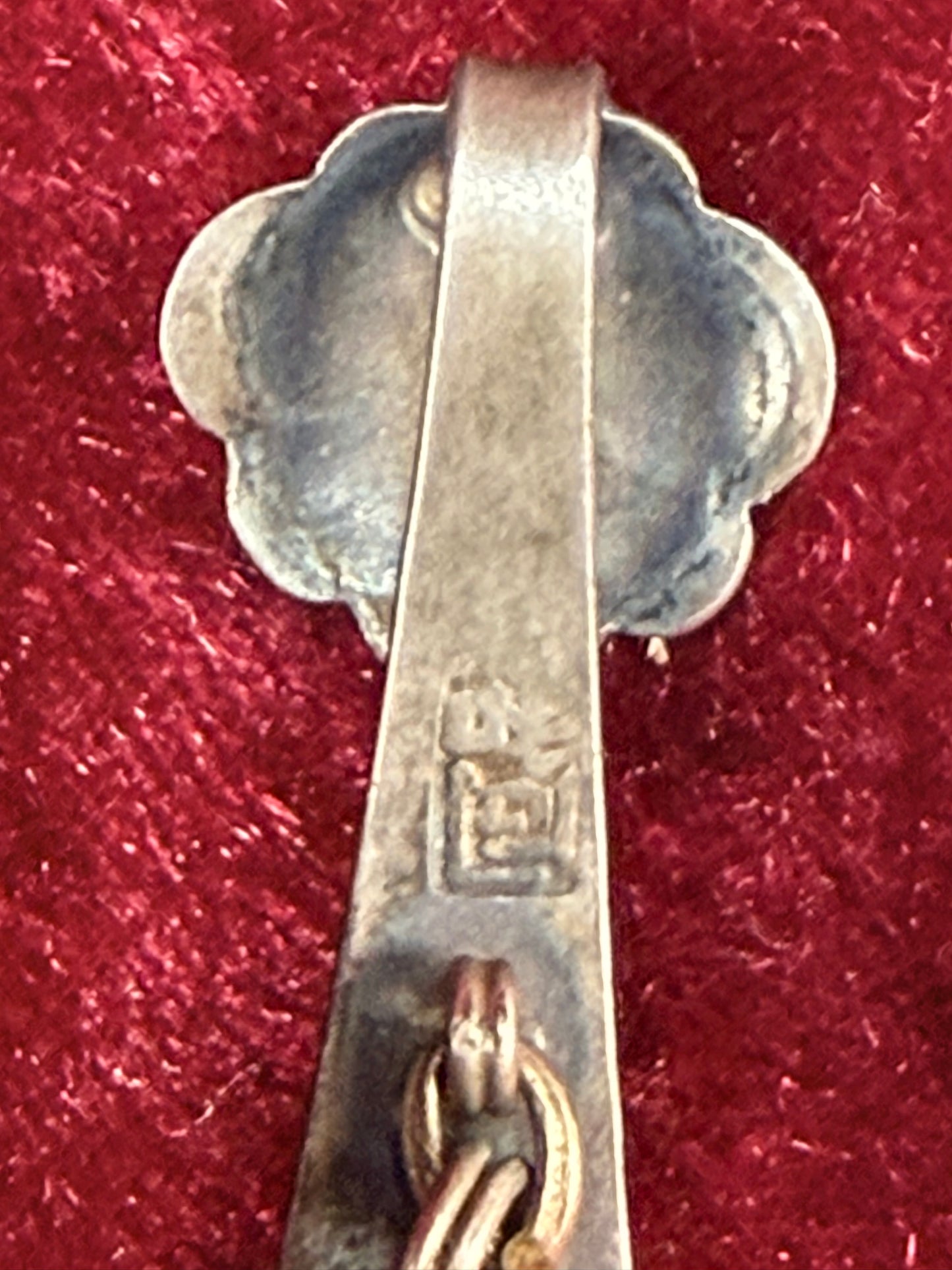 Antique Sterling Silver Needle Case Pendant Chatelaine – Carnelian Bead Late Qing Dynasty Style