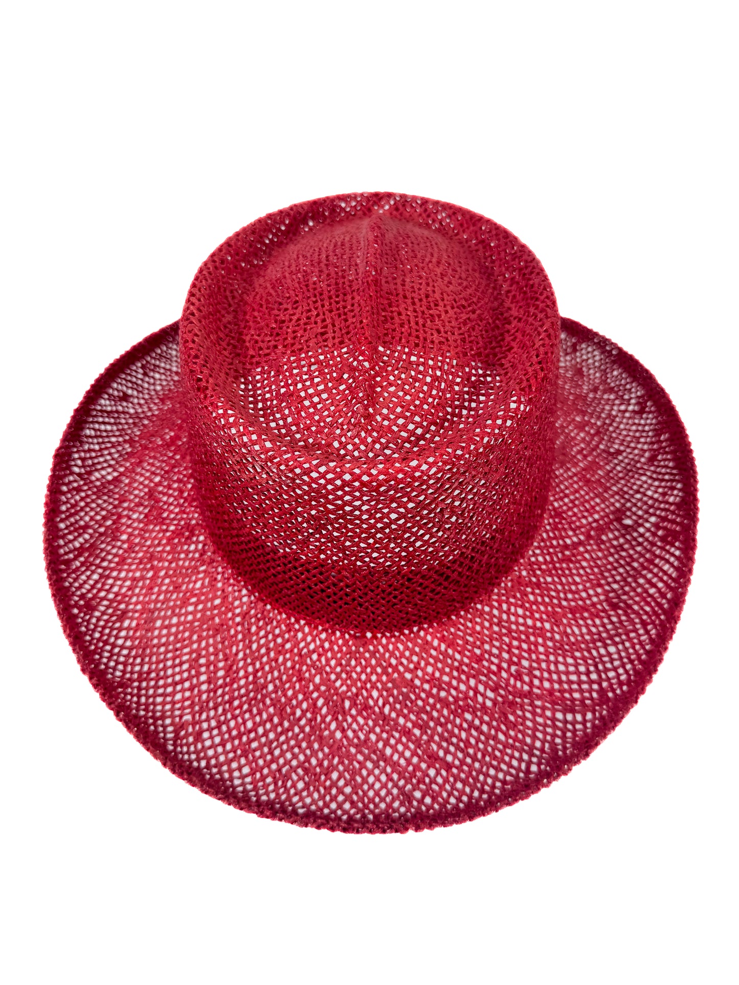 Vintage Hat - Red Straw Cowboy Hat