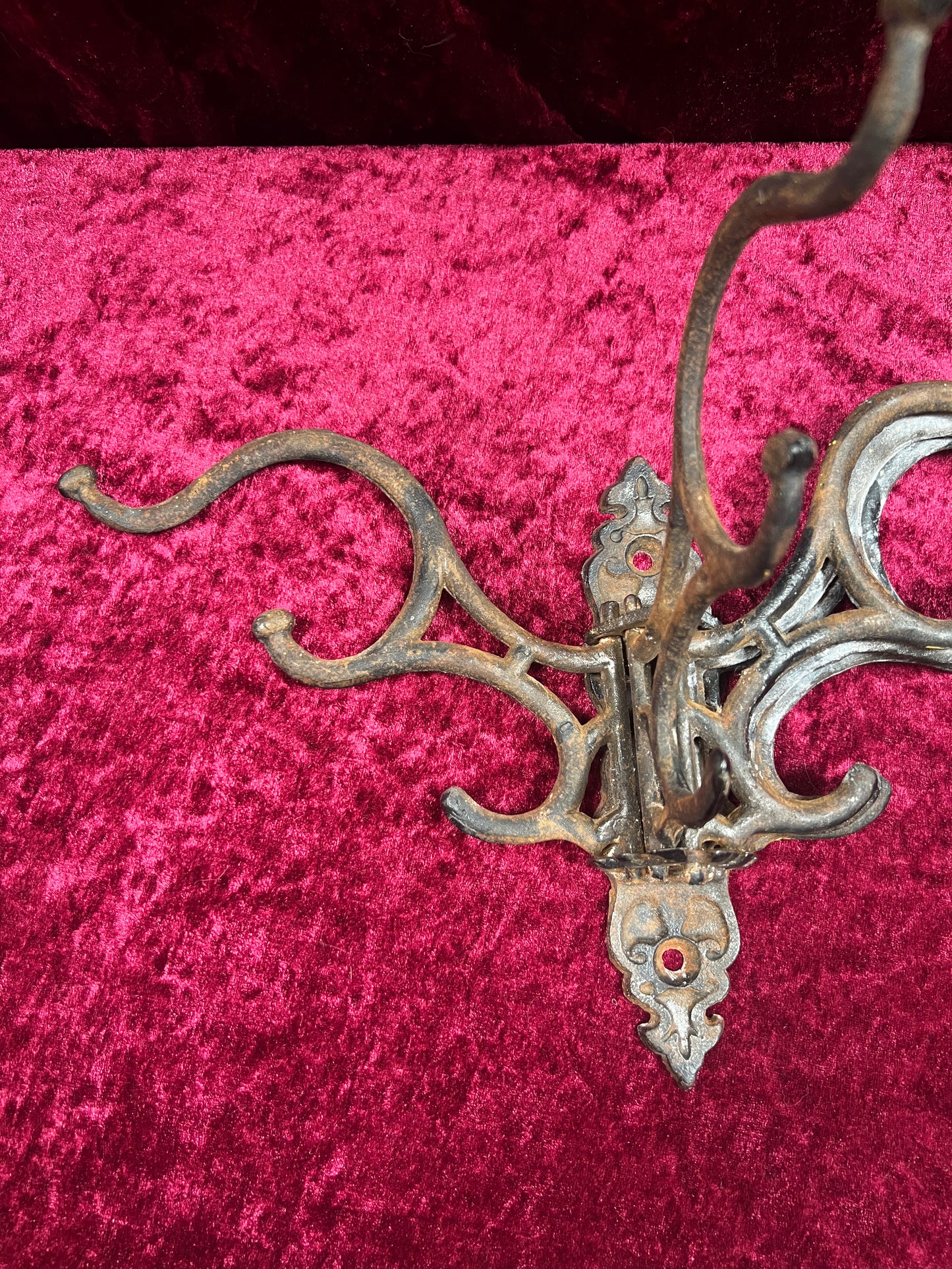 Vintage Home Decor - Antique Style Wall Decor - Cast Iron Folding Coat Rack