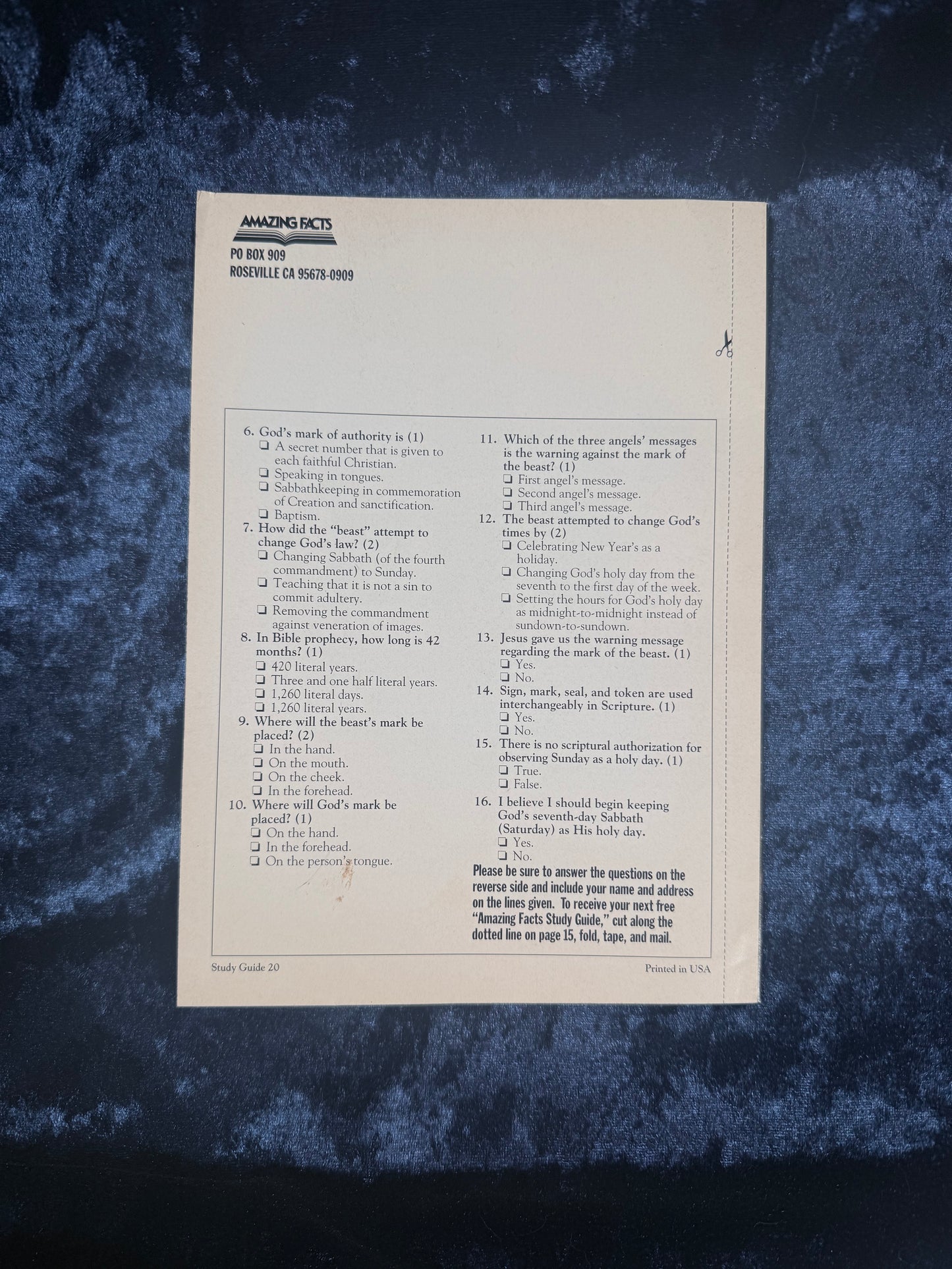Vintage Amazing Facts Study Guide Booklet - The Mark of the Beast - Early Edition