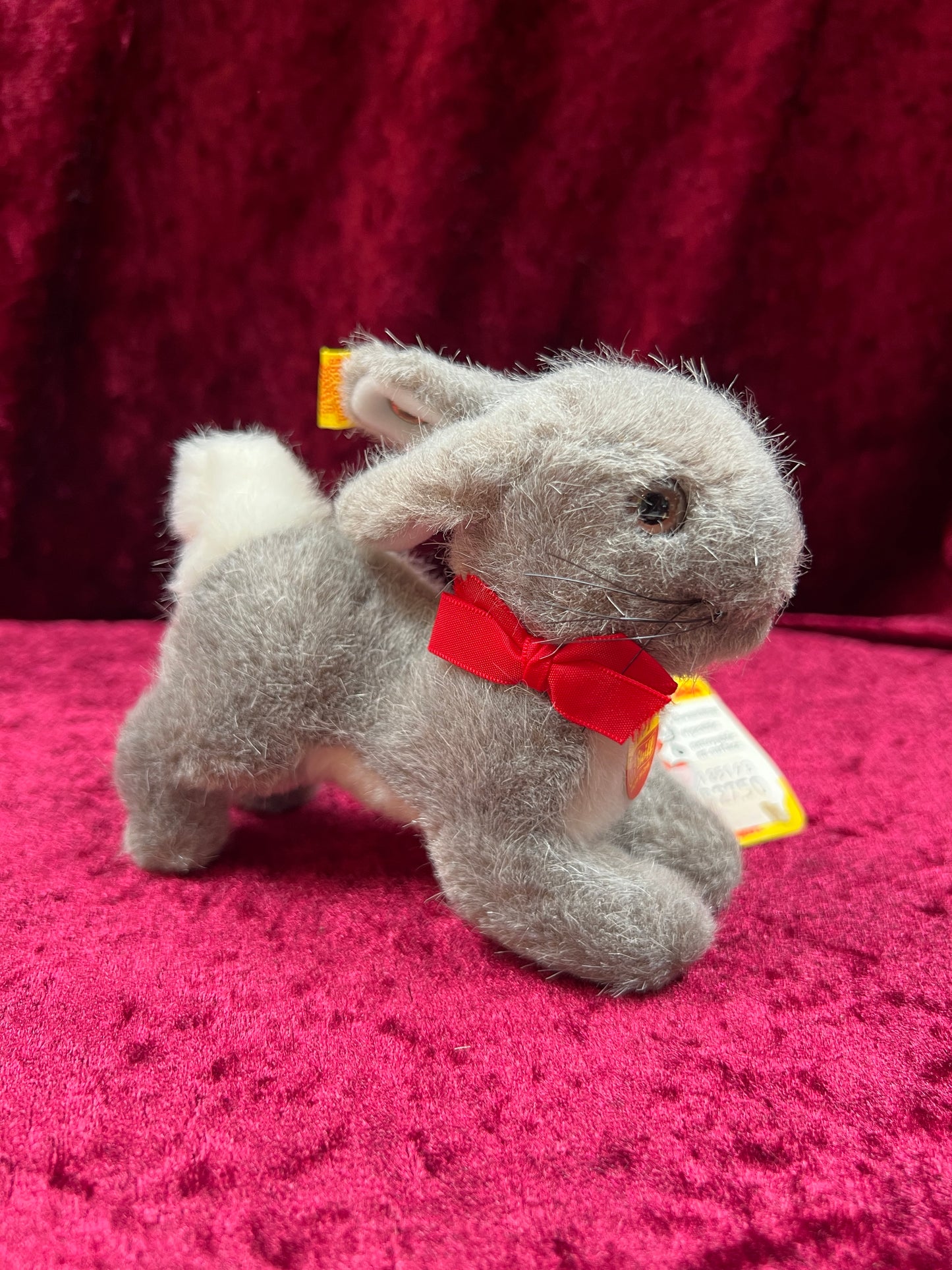 Vintage Collectibles - Miniature Stuffed Toy - Hoppy the Bunny - Plush Gray - 150/13 - Steiff