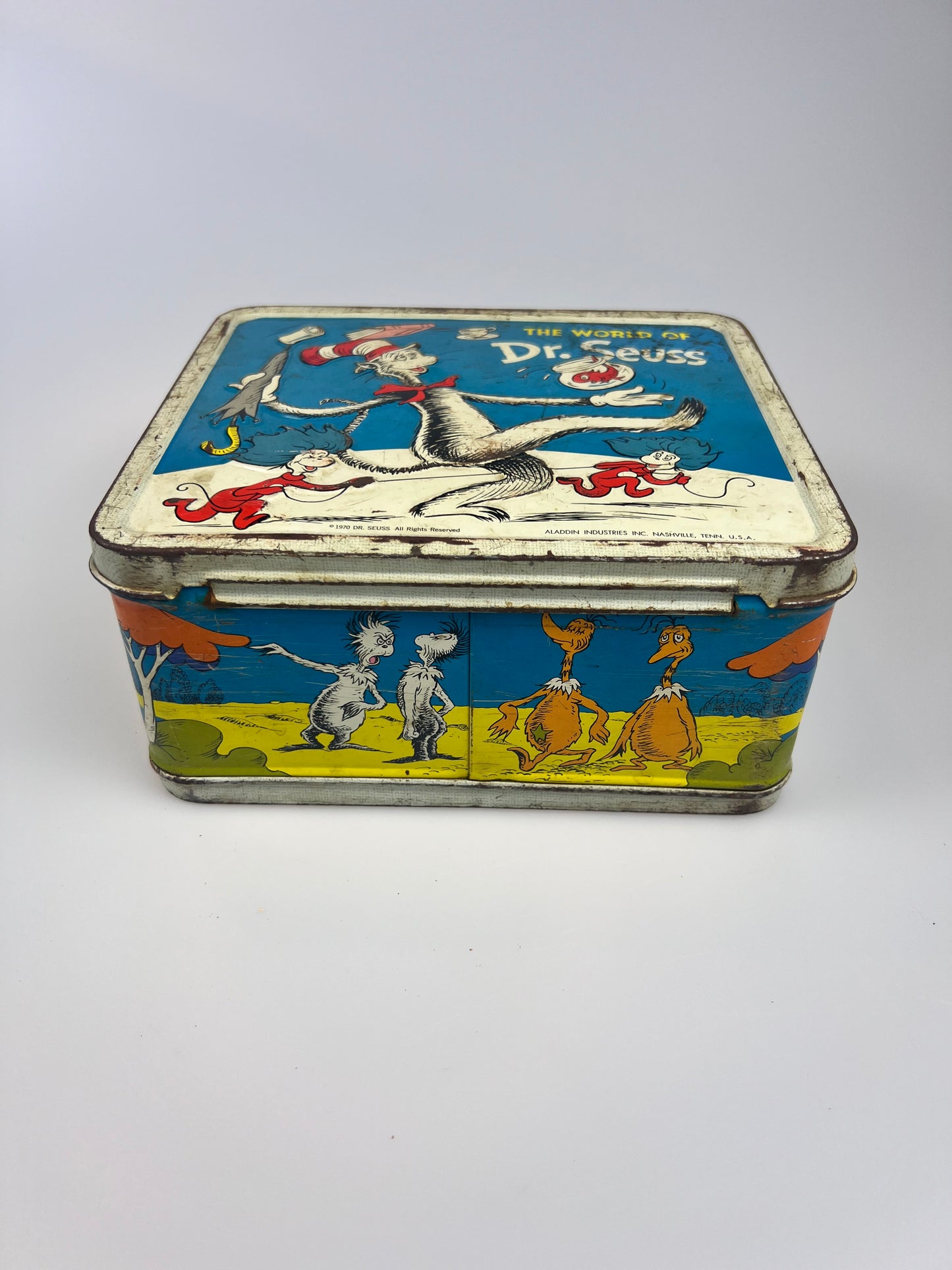 Vintage Metal Lunchbox - The World of Dr. Seuss - Cat in the Hat - 1970 | No Thermos