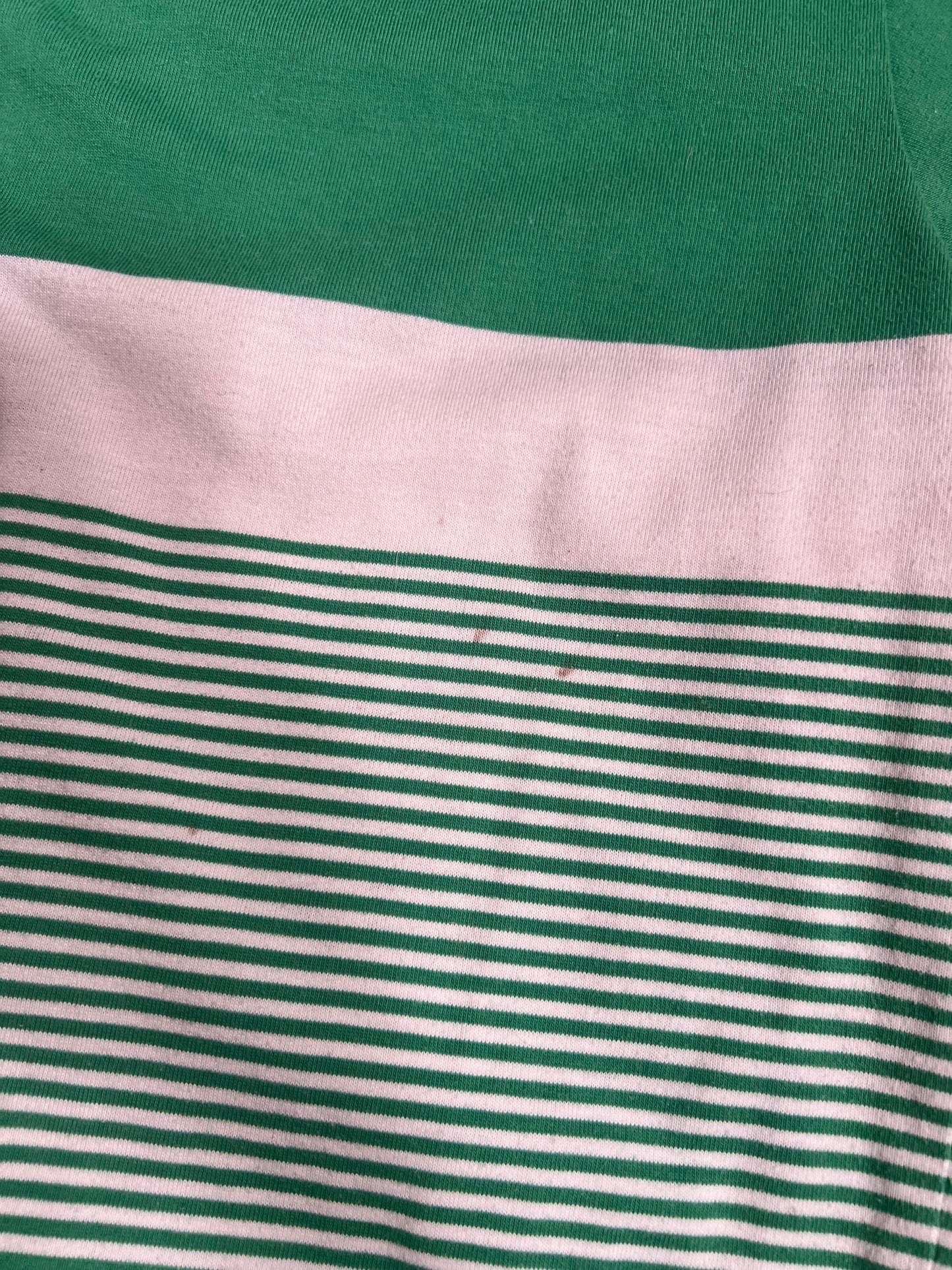 Vintage Clothing - Button Up Polo - Green and White Stripes - Carriage Court - Medium