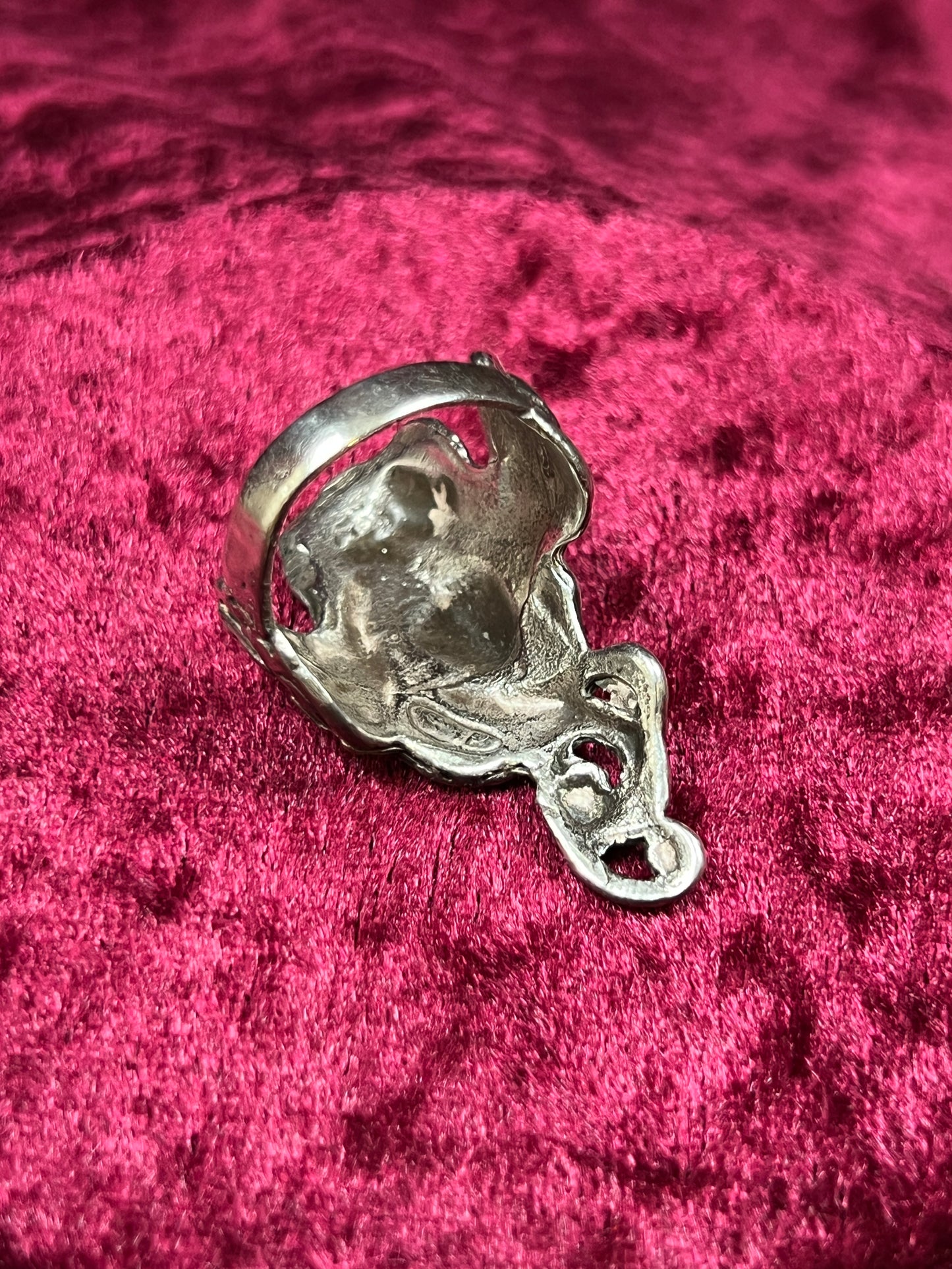 Vintage Jewelry - Ring - Sterling Silver - Art Nouveau Flower Goddess Face - 8