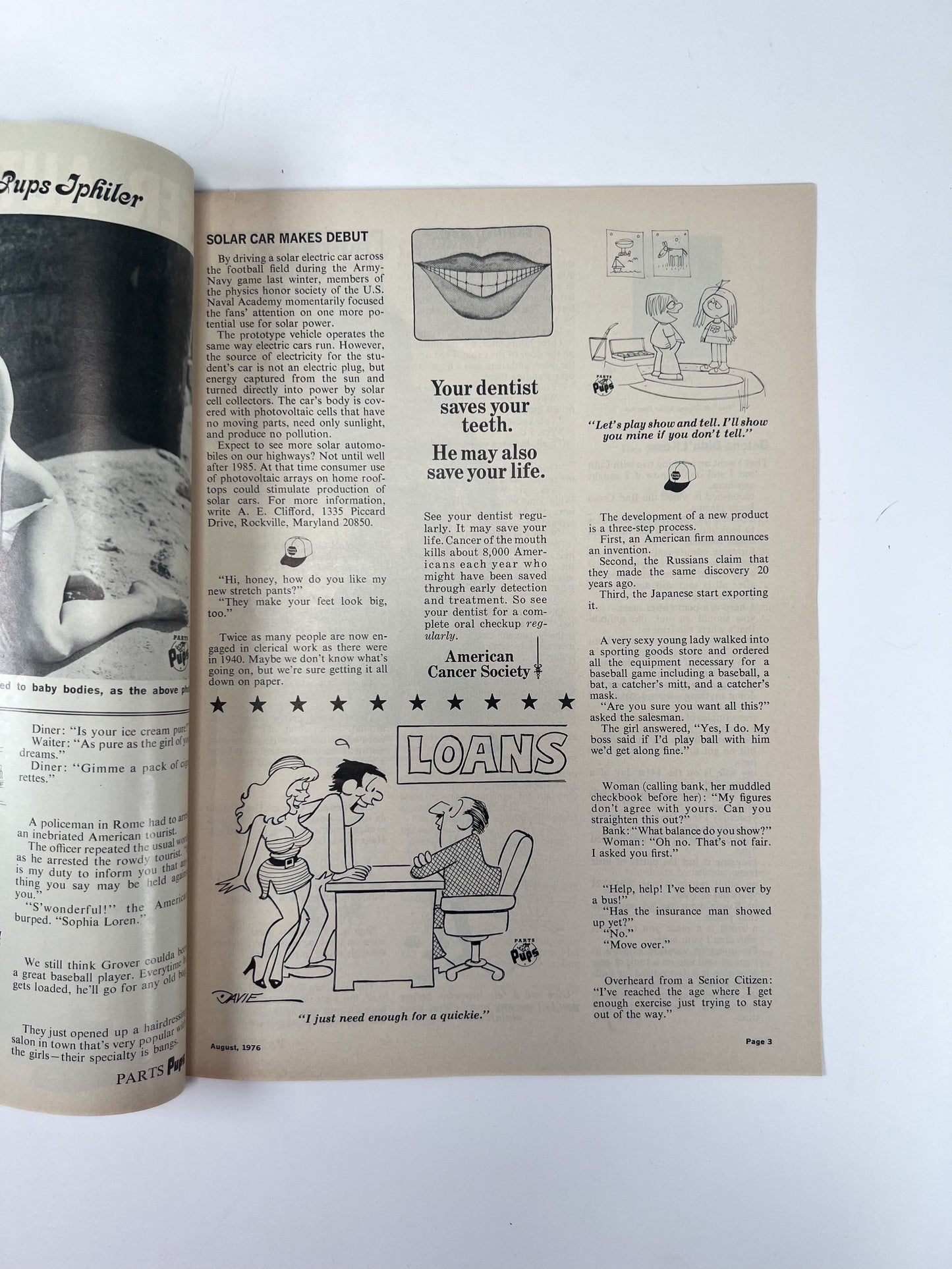 Vintage Ephemera - Magazine - Napa Parts & Pups - Greer Auto Parts - August 1976