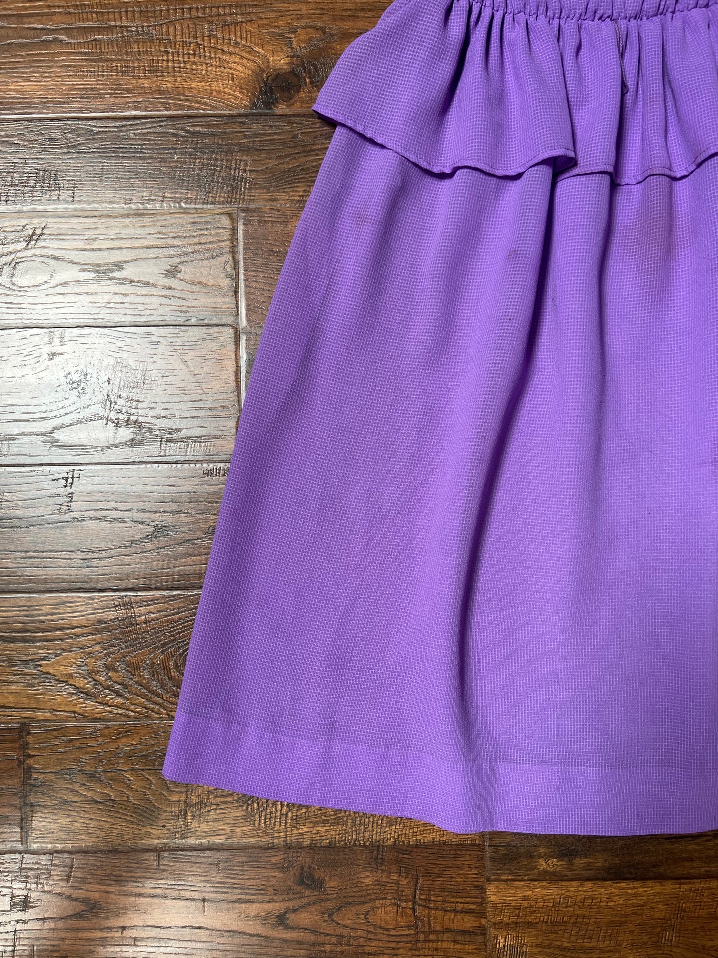 Vintage Clothing - Belted Peplum Dress - Textured Lilac - Small - L Rothschild San Francisco