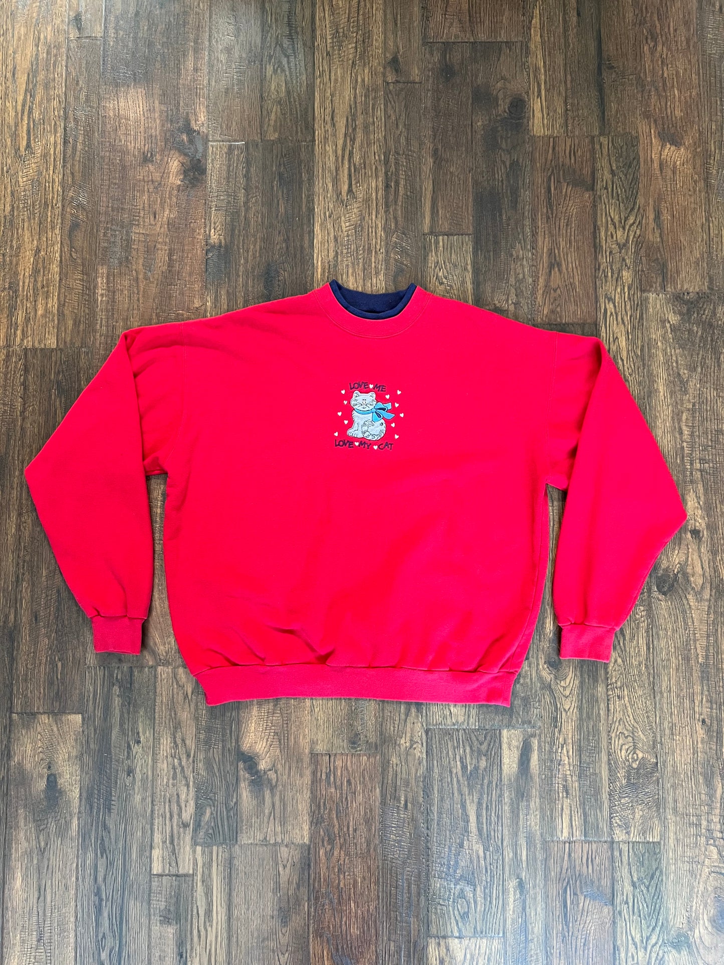 Vintage Clothing - Crewneck Sweatshirt - Love My Cat - X-Large - MC Sportswear