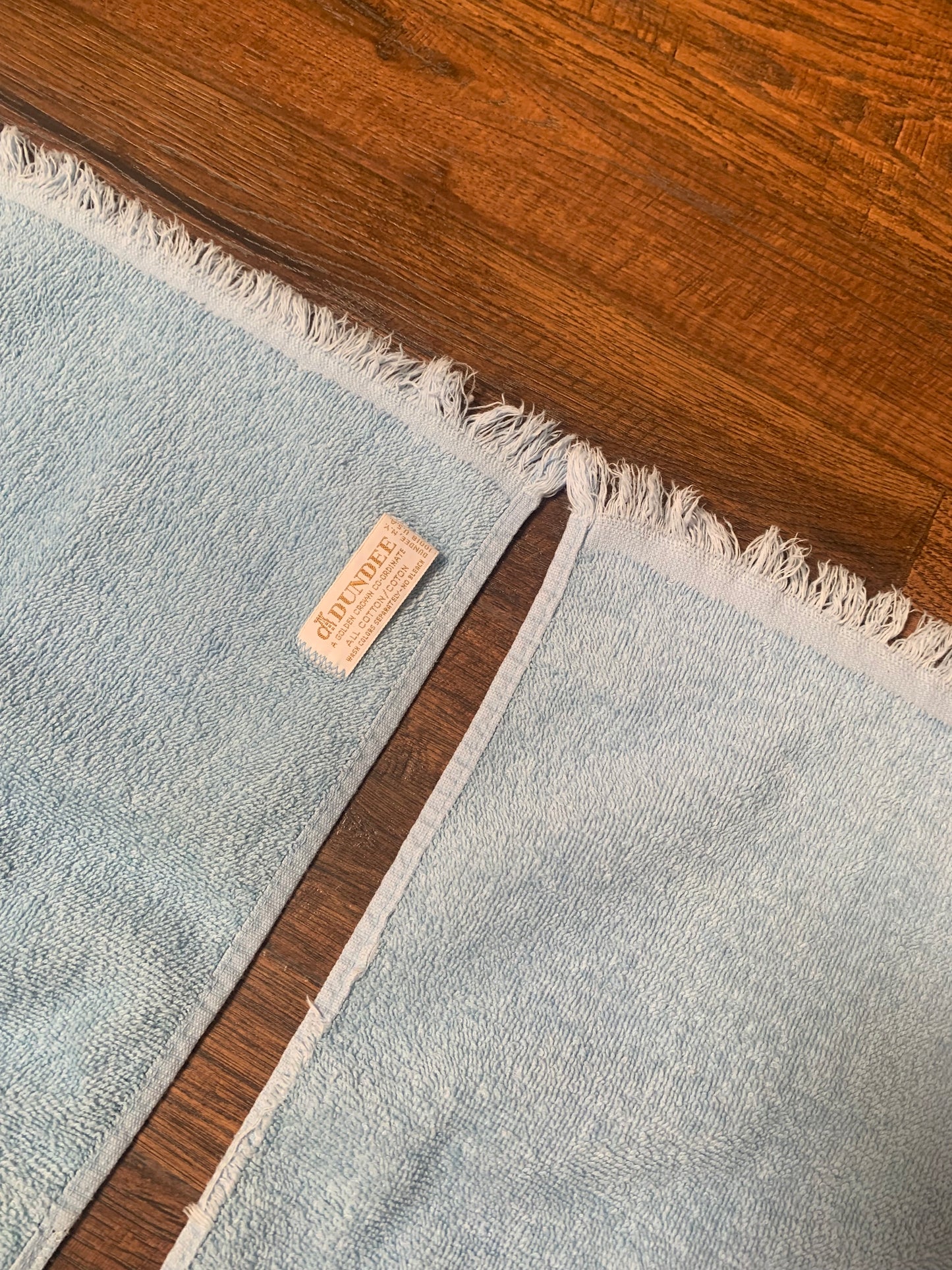 Vintage Dundee Decorative Hand Towel Set - Baby Blue with Floral Ribbon