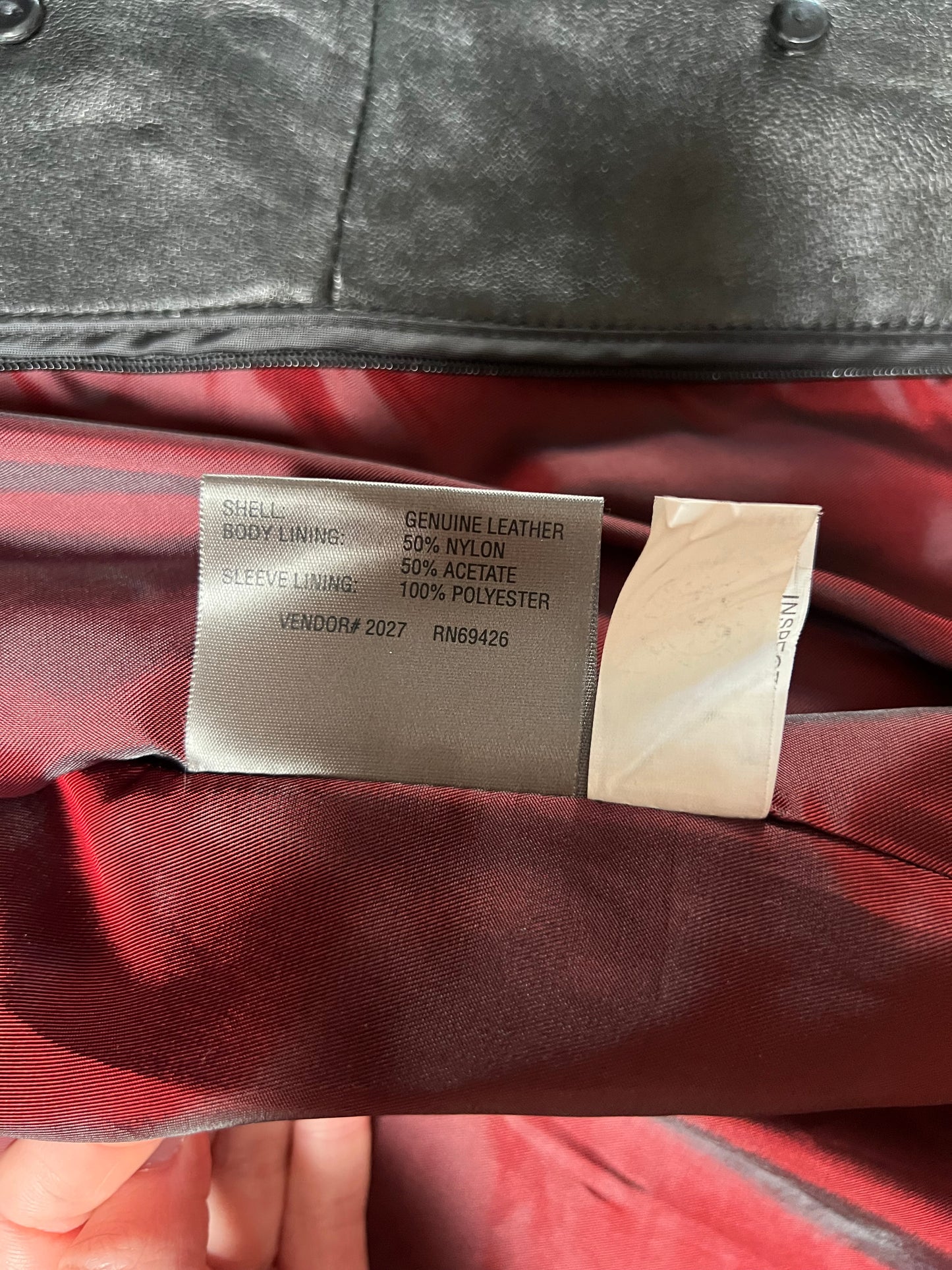 Vintage Clothing - Genuine Leather Jacket - Black - Maroon Lining - Small - Wilsons Leather
