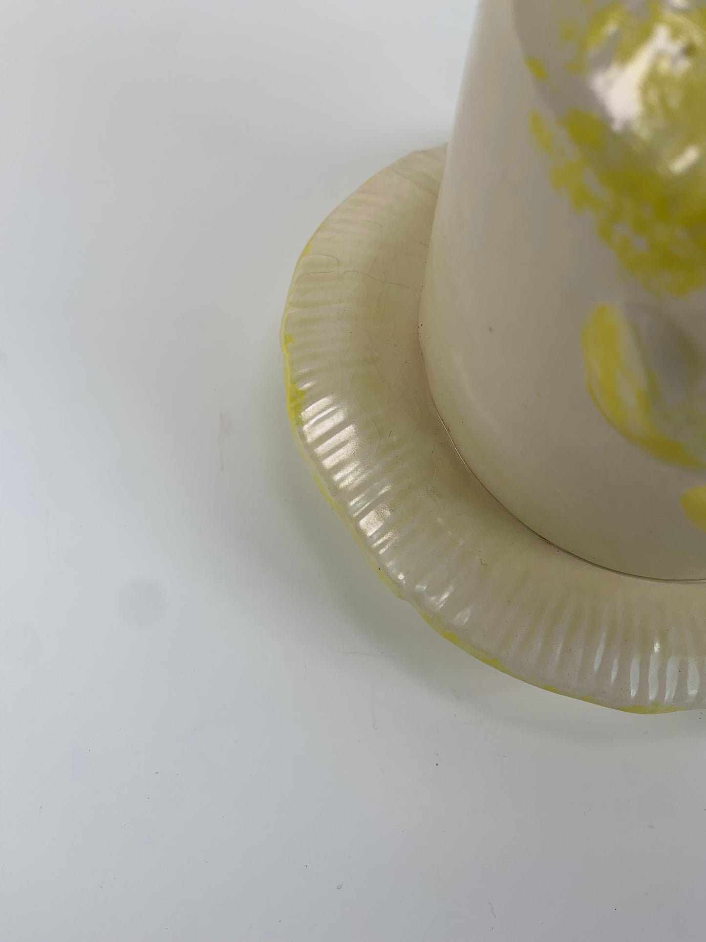 Vintage Planter - Arnel's Style Yellow and White 3D Mushrooms