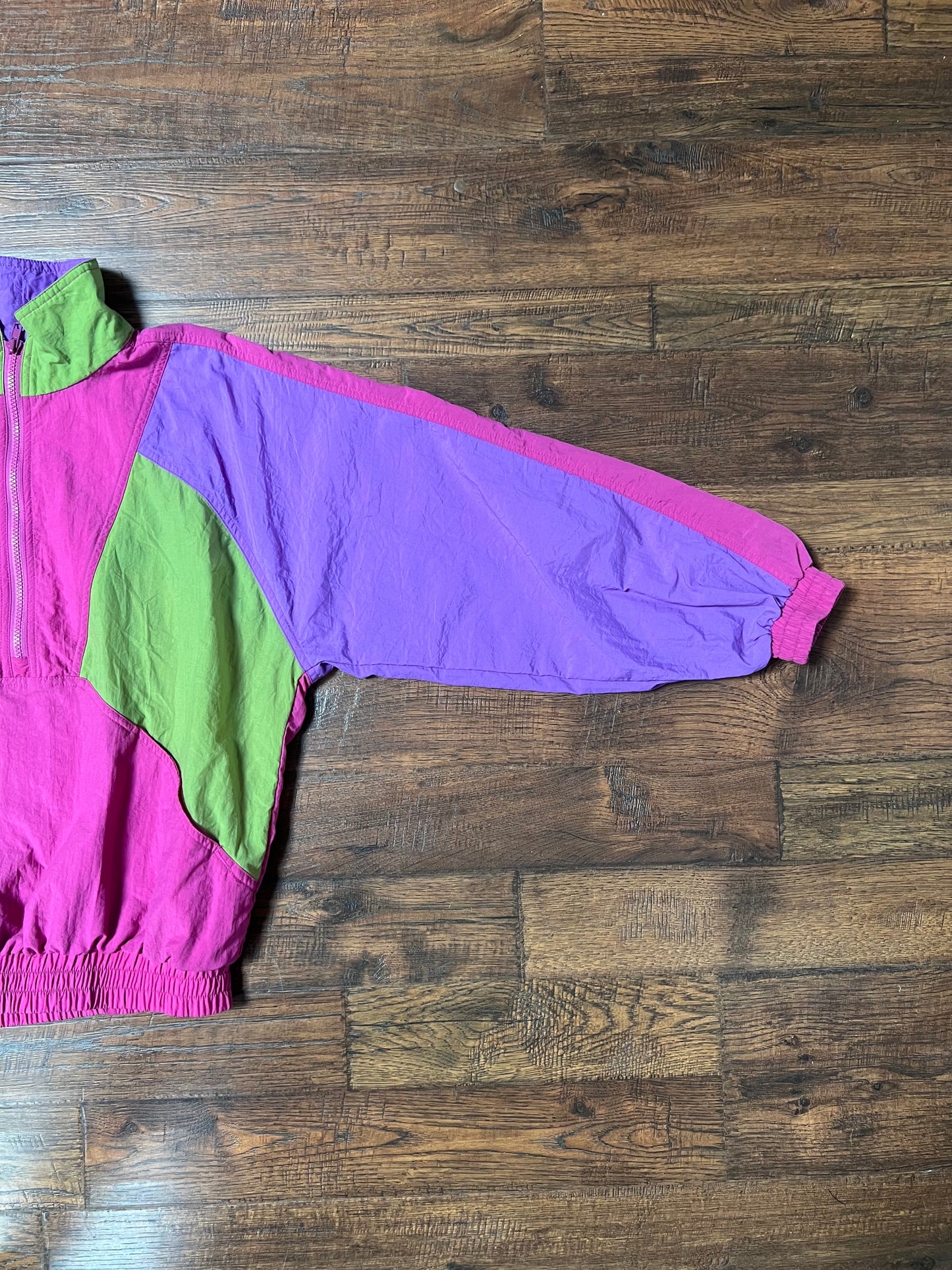 Vintage Clothing - Lightweight Windbreaker Jacket - Half Zip - Color Blocks - Small - Cheetah