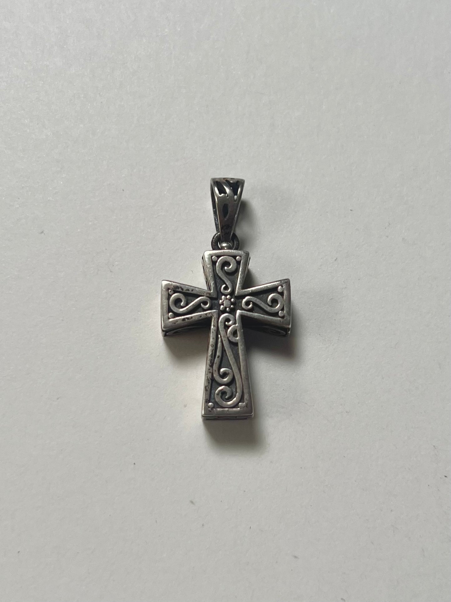 Vintage Jewelry - Pendant Locket - Hinged Crucifix - 925 Sterling Silver