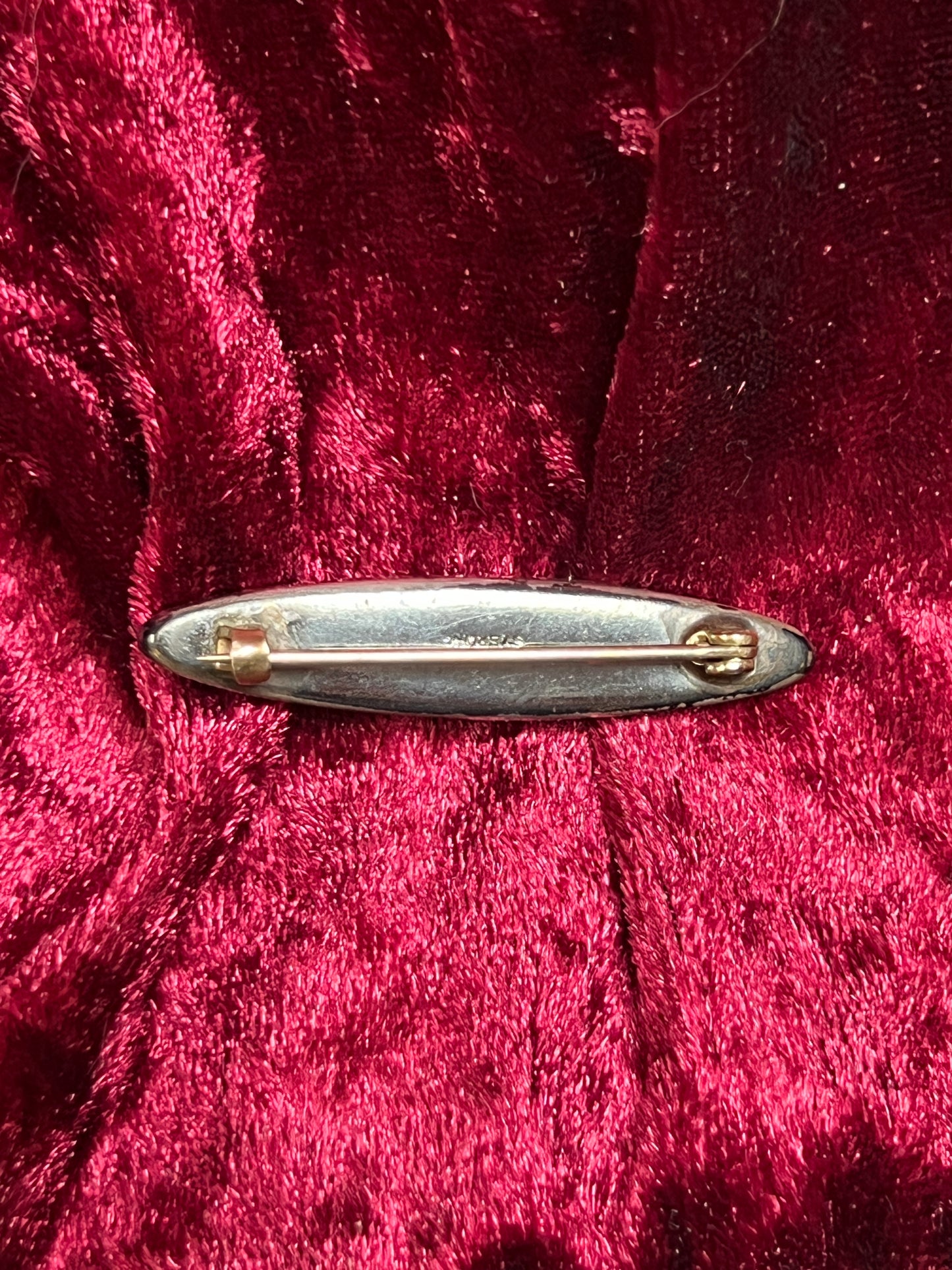 Vintage Jewelry - Antique Victorian Bar Brooch - Sterling Silver - Abalone Shell