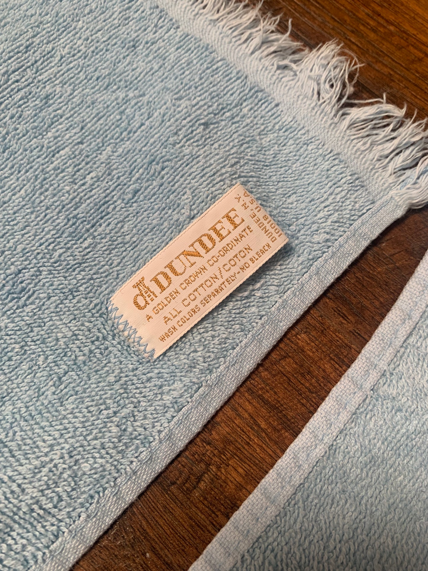 Vintage Dundee Decorative Hand Towel Set - Baby Blue with Floral Ribbon