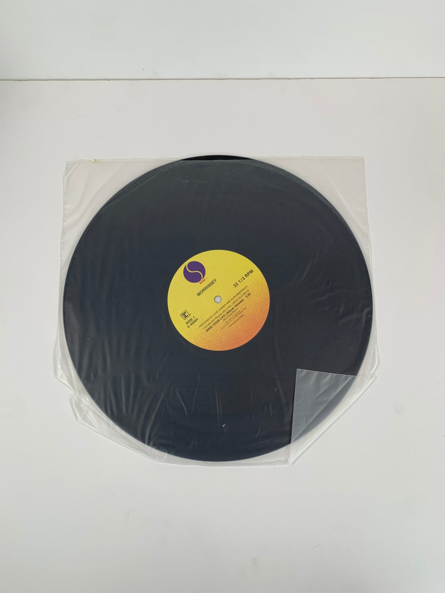 Vintage 12" Vinyl Record - Morrissey - Sing Your Life