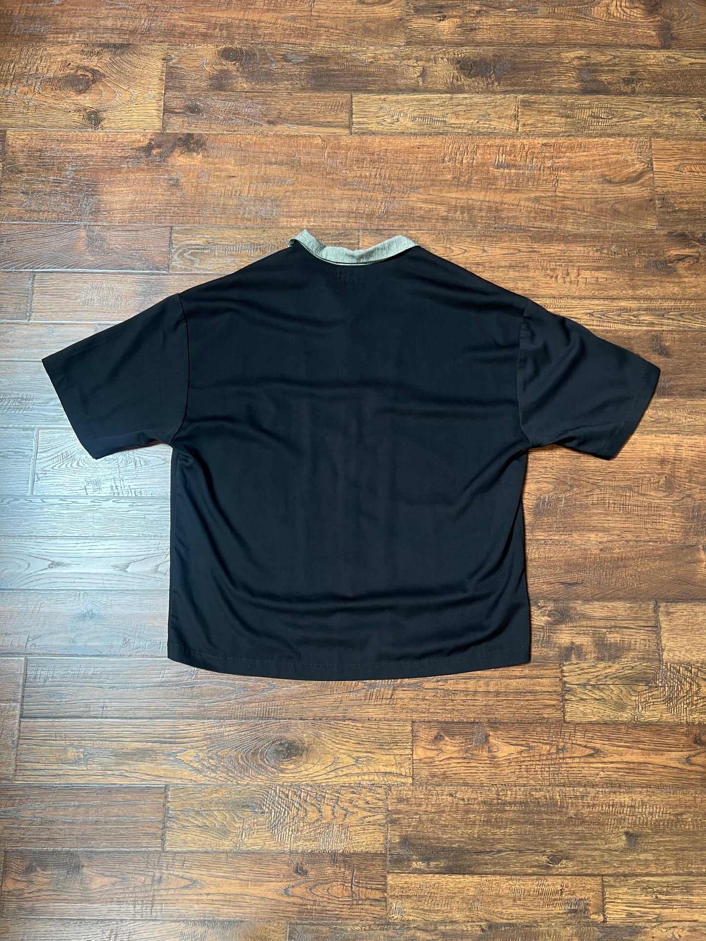 Vintage Clothing - Short Sleeve Bowling Shirt - Houndstooth Stripe - BC Ethic After Work Wear - X-Large