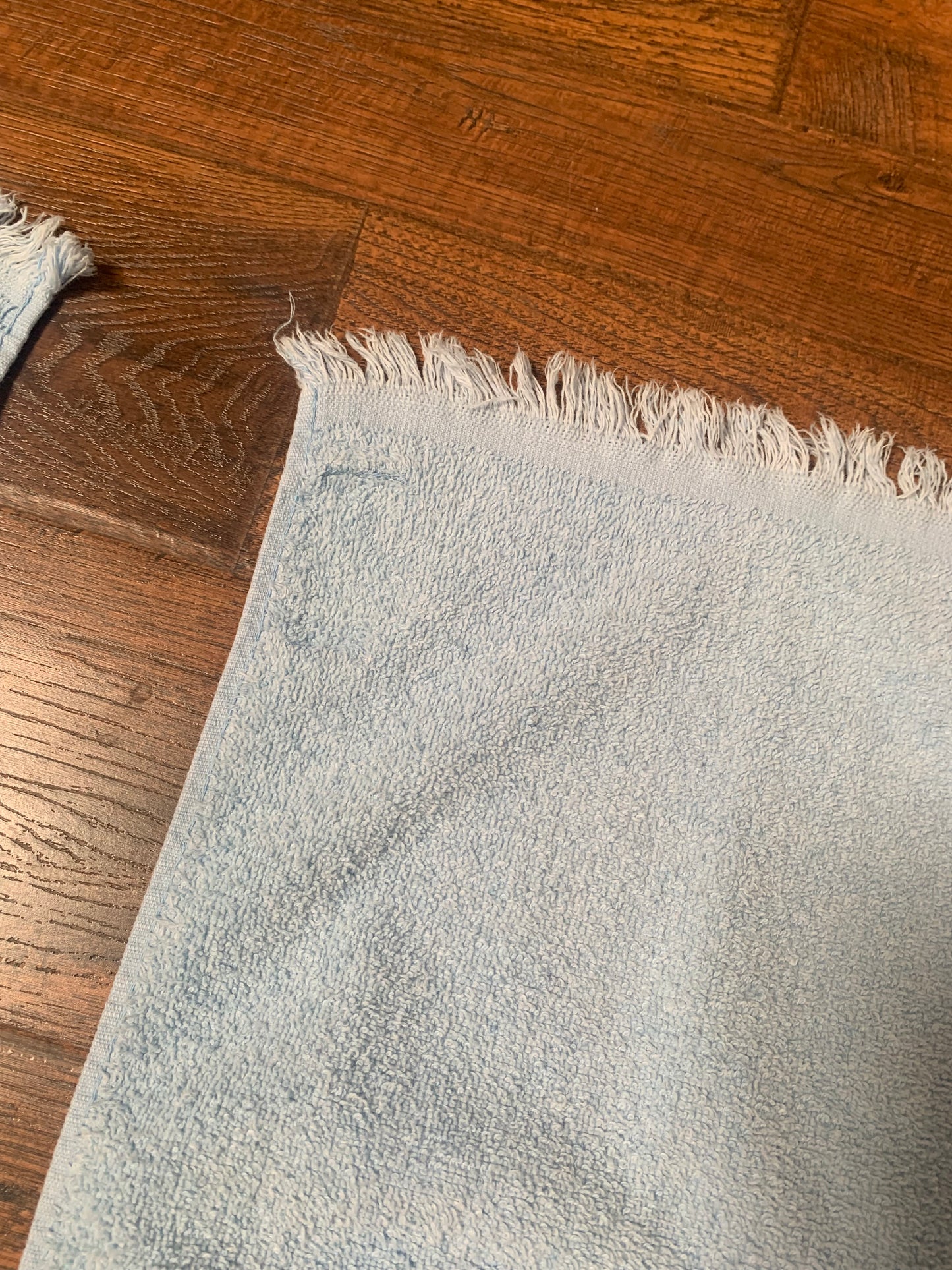 Vintage Dundee Decorative Hand Towel Set - Baby Blue with Floral Ribbon
