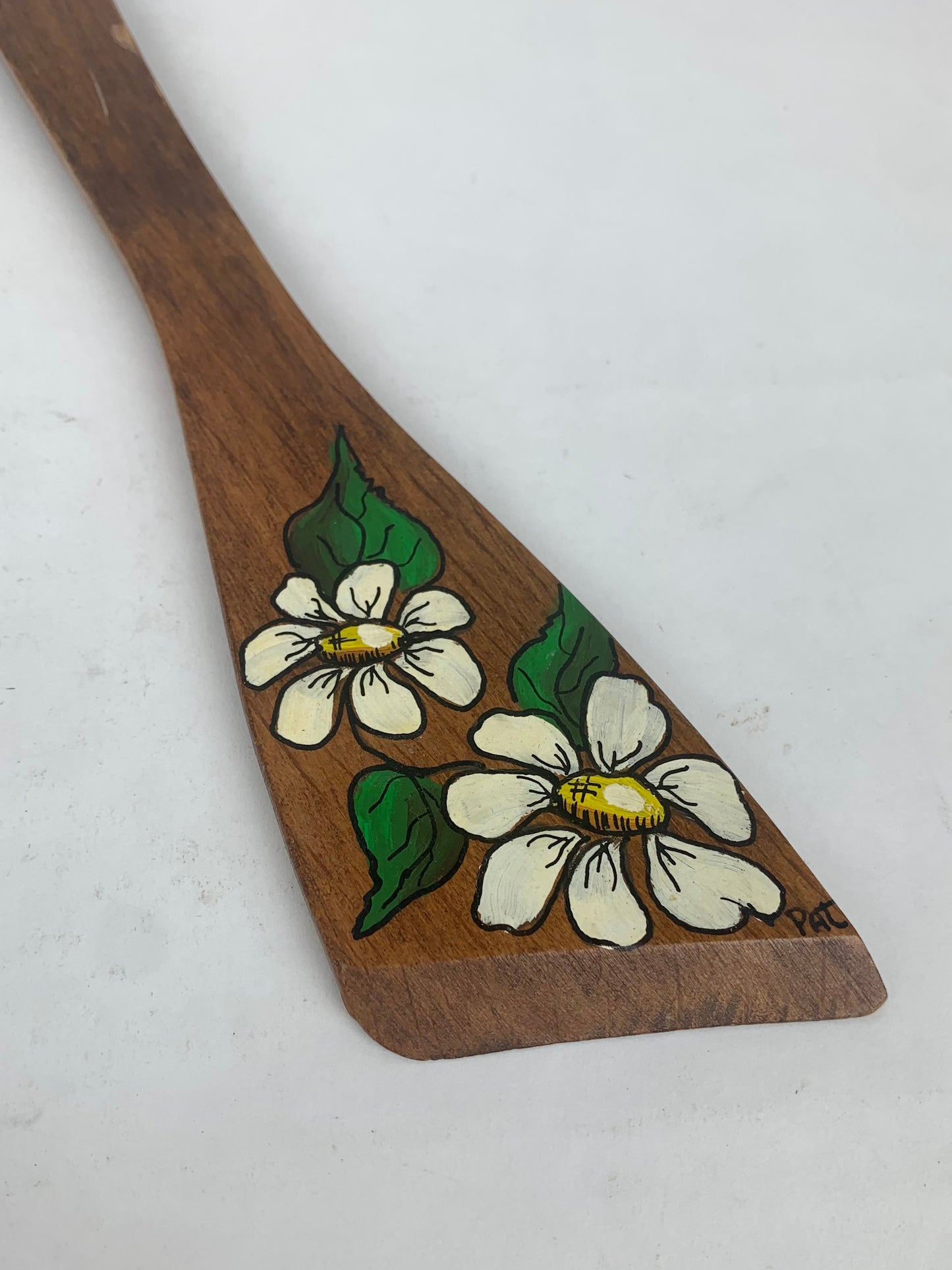 Vintage Wood Spatula & Spoon Wall Art - Handpainted Mushrooms / Strawberry Blooms