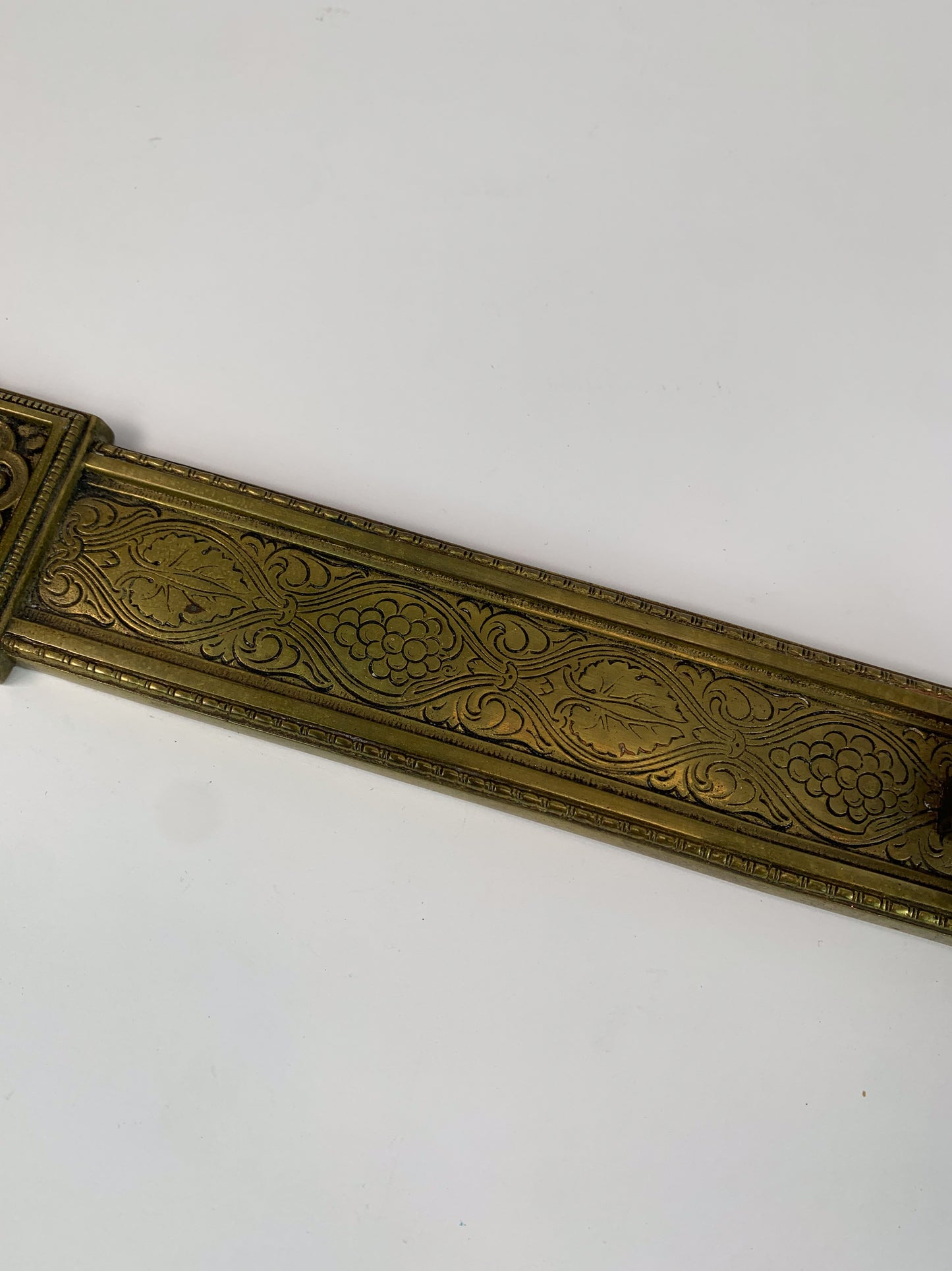 Antique Solid Brass Pectoral Crucifix - Ornate Relief Jesus Statue