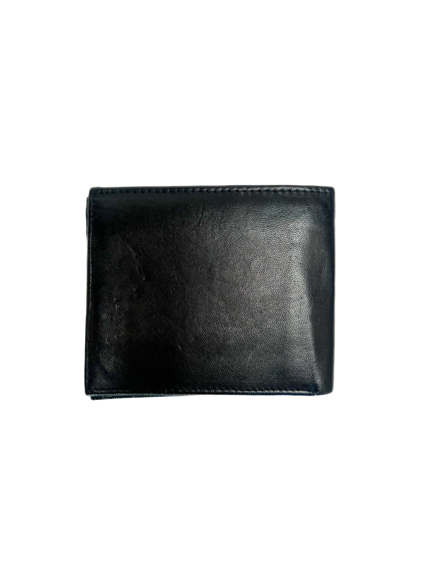 Vintage Wallet - Genuine Leather Bifold - Black - Embossed Logo - Stone Mountain