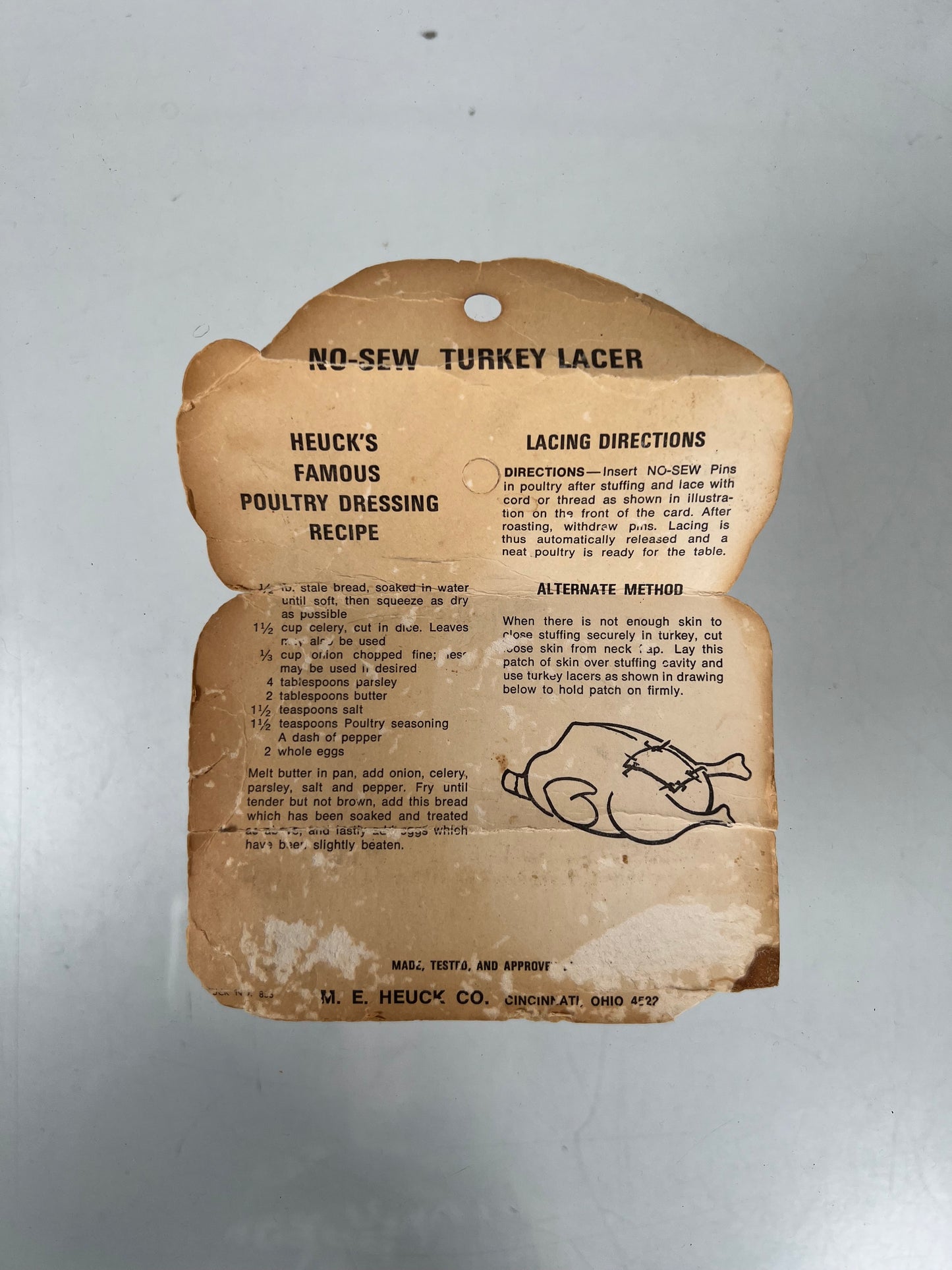 Vintage Kitchen - No-Sew Turkey Lacer - M. E. Heuck Co. - New-Old Stock