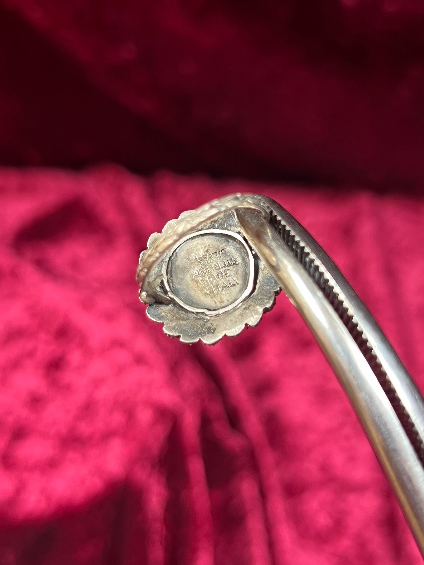 Vintage Jewelry - Poison Ring and Brooch Set - Sterling Silver - Made In Italy - Size 4