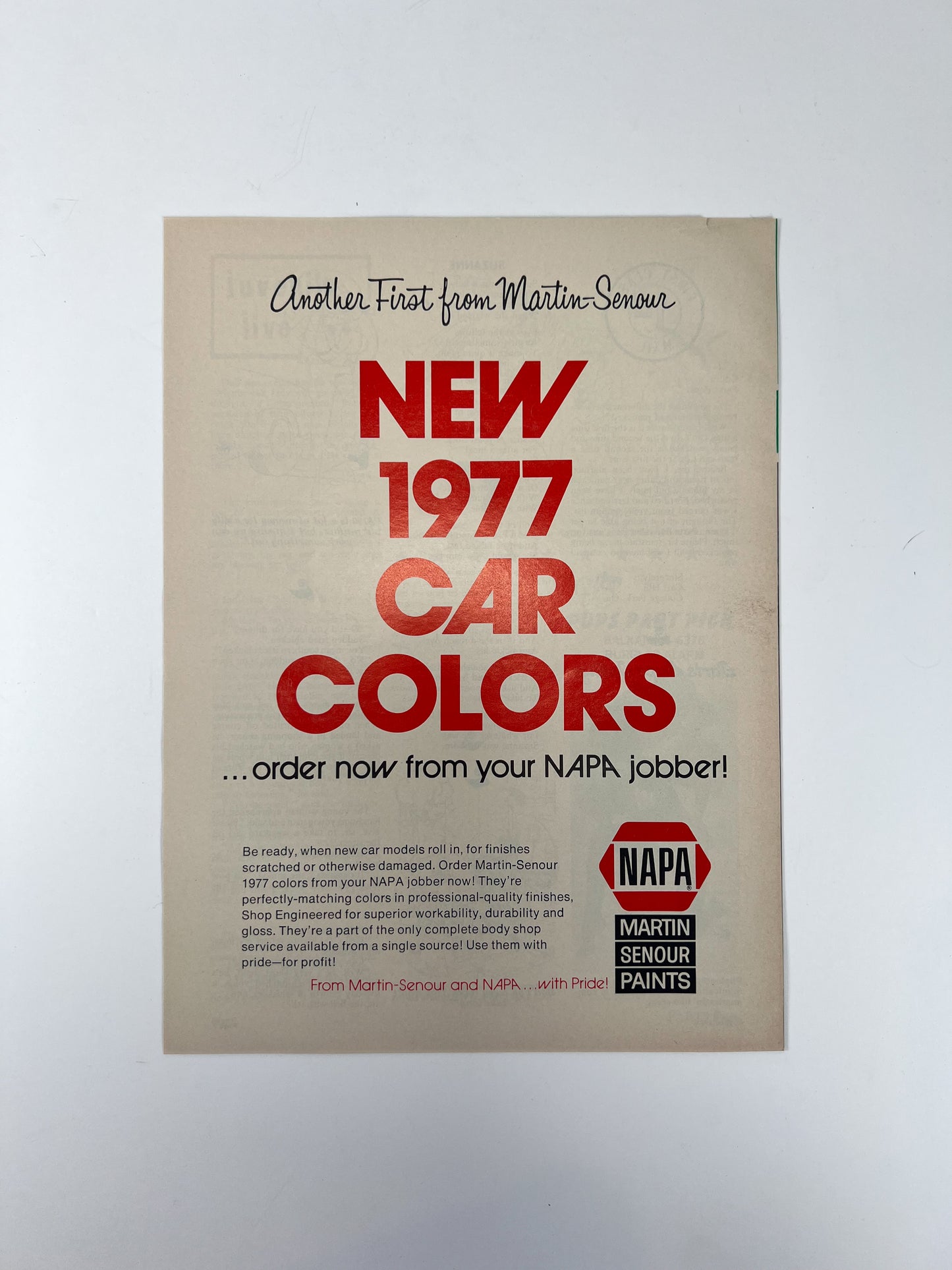 Vintage Ephemera - Magazine - Napa Parts & Pups - Greer Auto Parts - August 1976